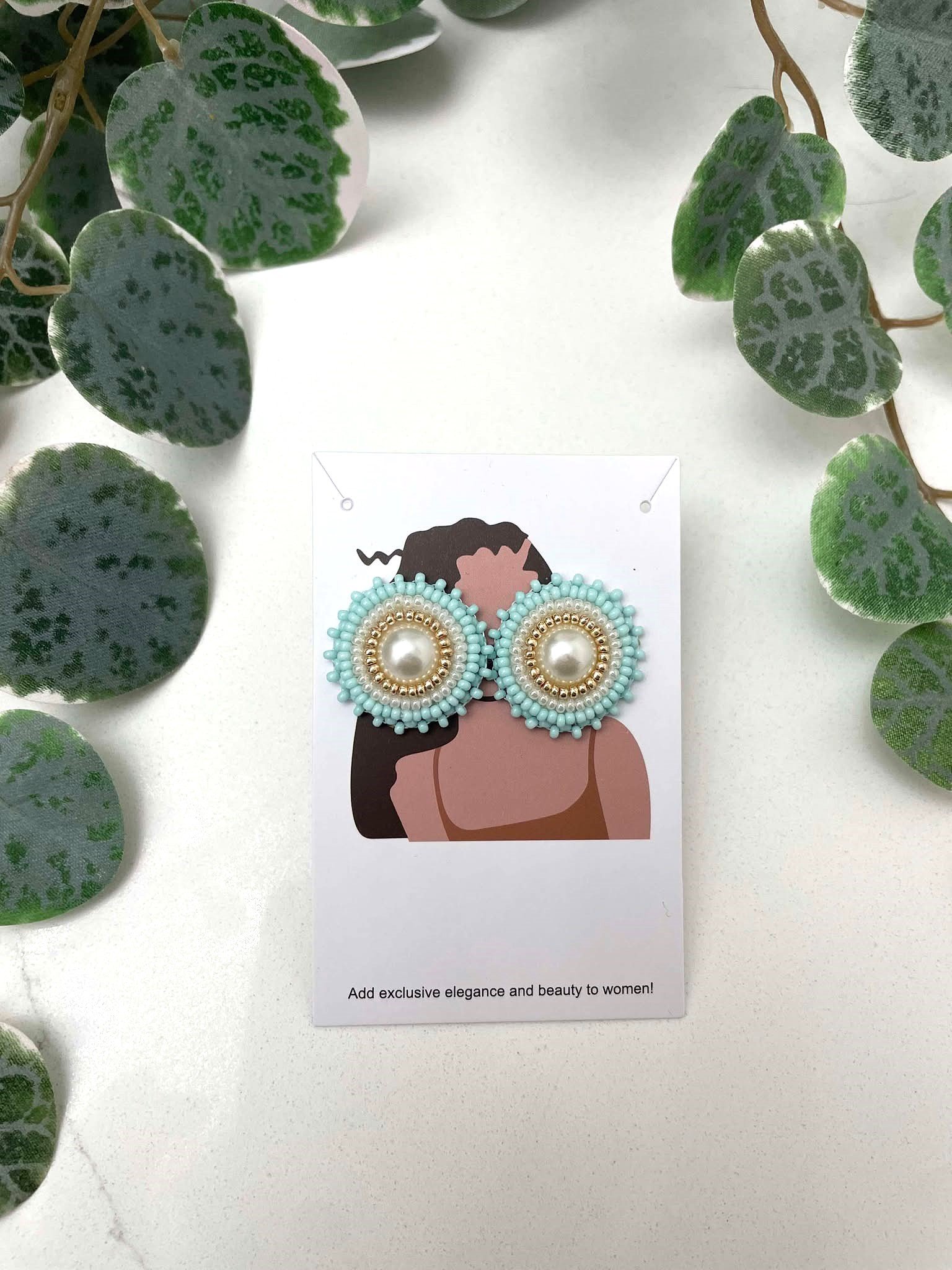 Minty Pearl Studs