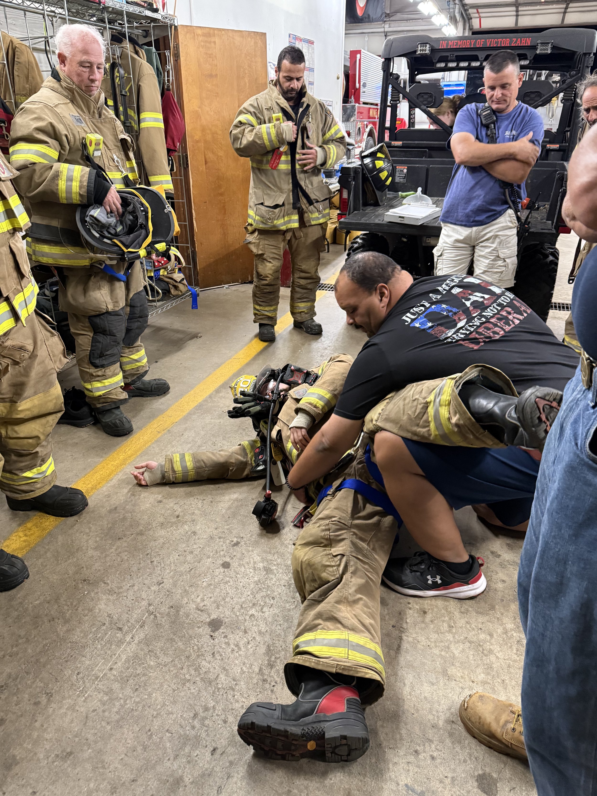 Members training on how to use their equipment in emergency rescue scenarios.