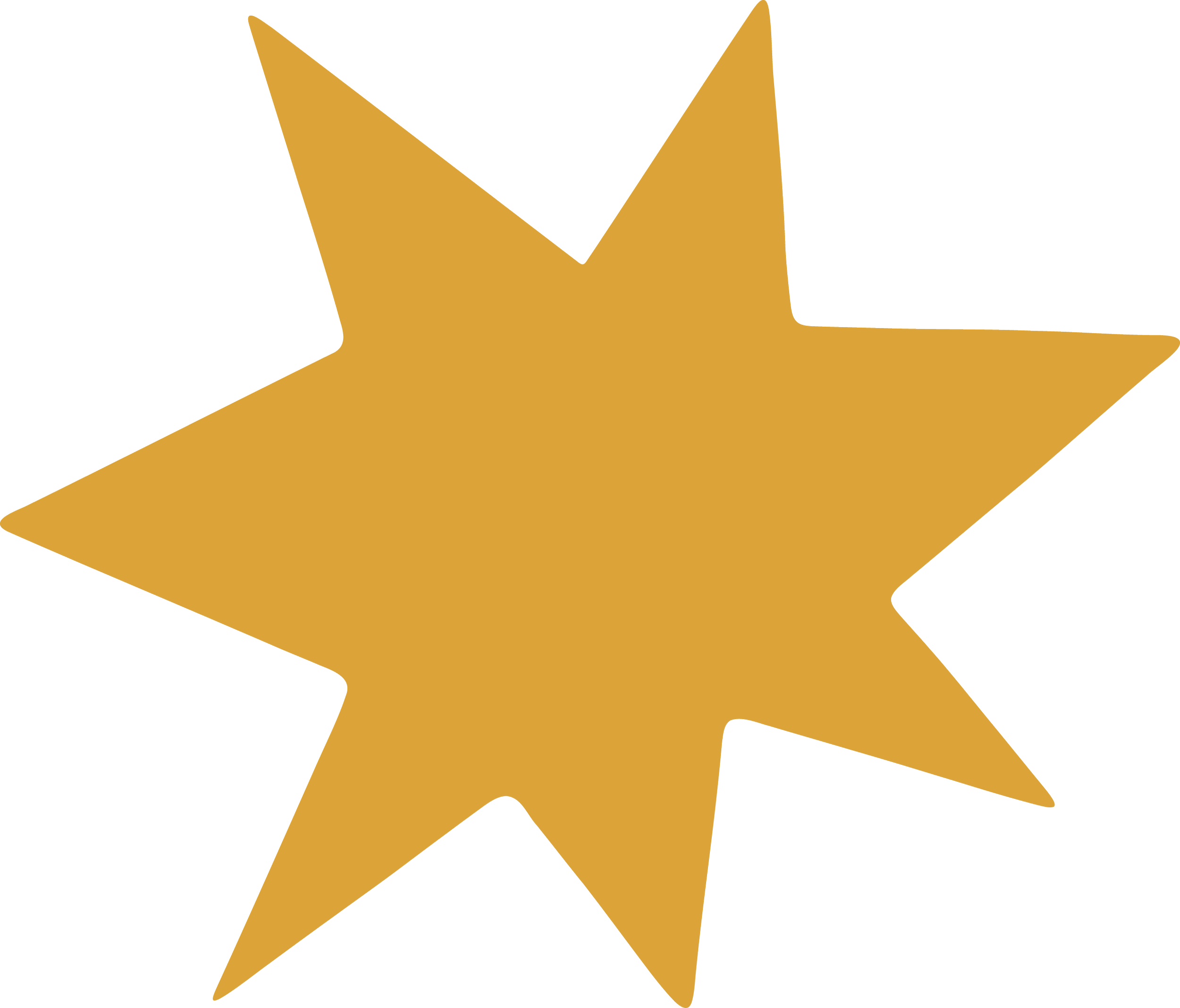 Gold star with transparent background