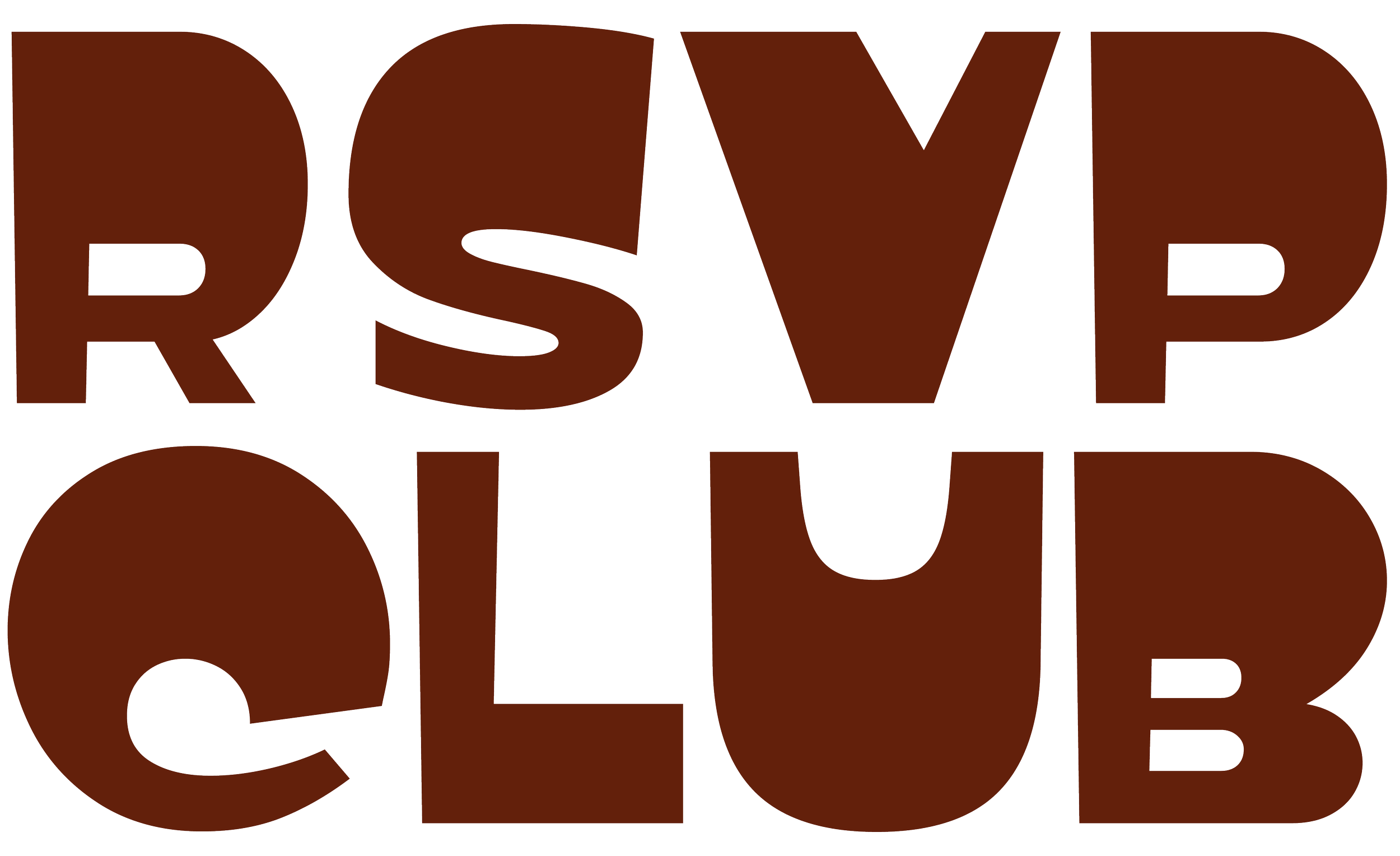 Large, bold, brown text that reads 'RSVP CLUB'.