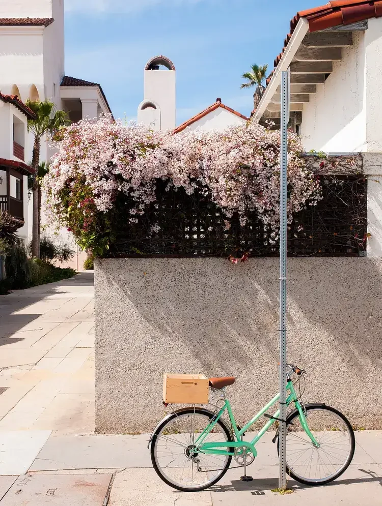 Santa Barbara neighborhood with Spanish-style tile-roof homes