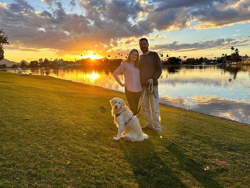 Kristin, Evan & Aurora Horstman at Sunset