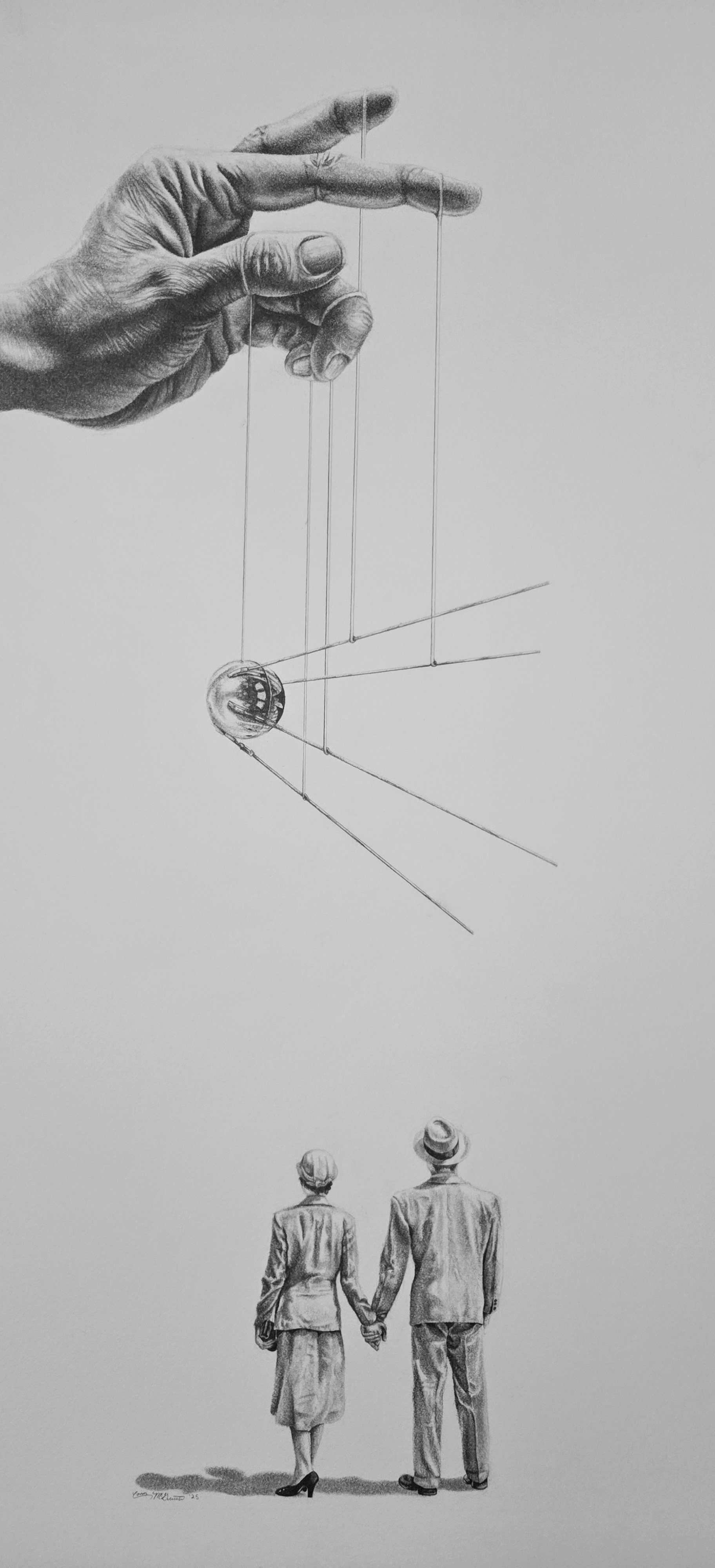 "Look Up" (12"x30") Pencil on Paper