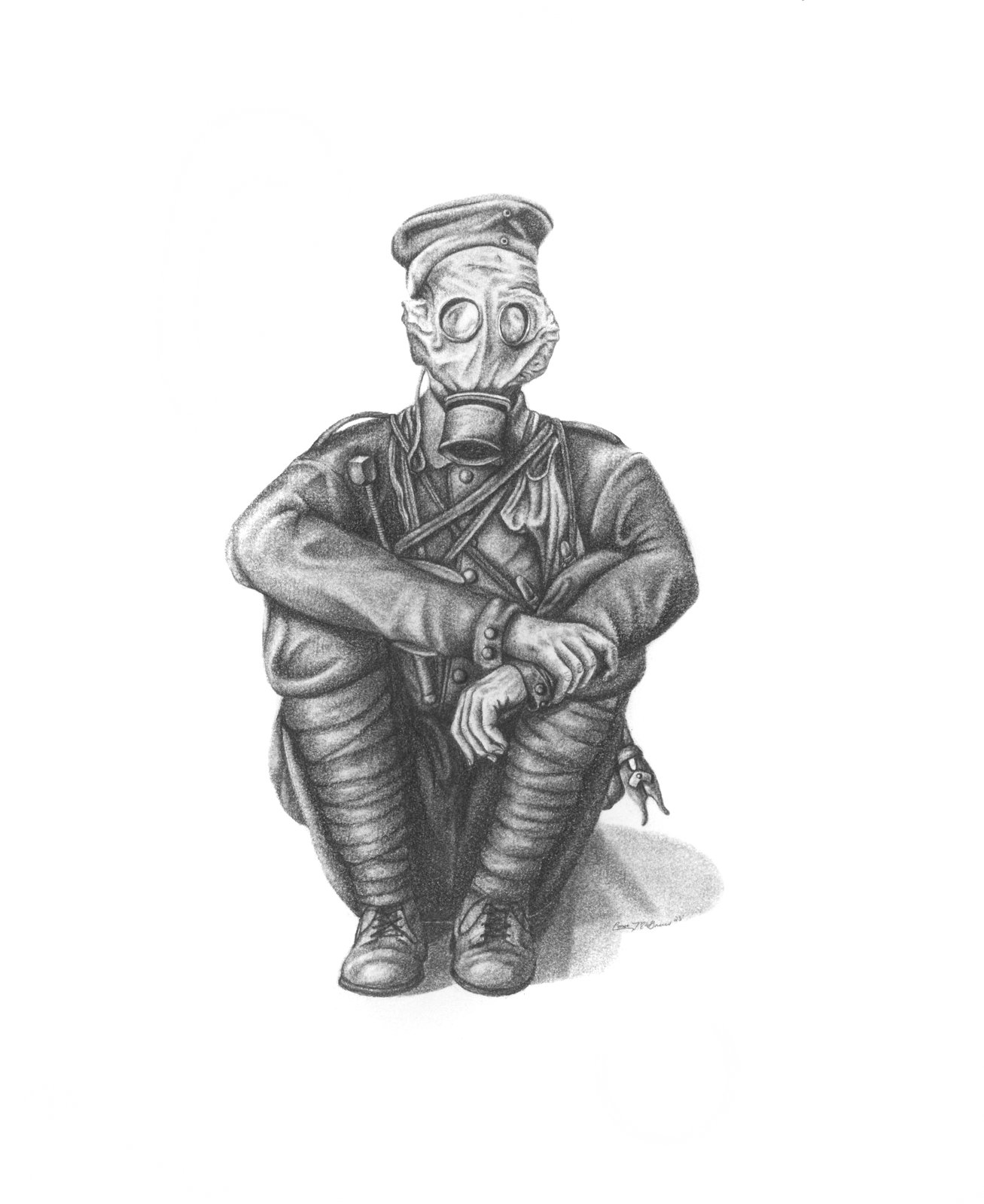 "Trench Raider" Pencil on Paper. (18"x15") (2023) SOLD