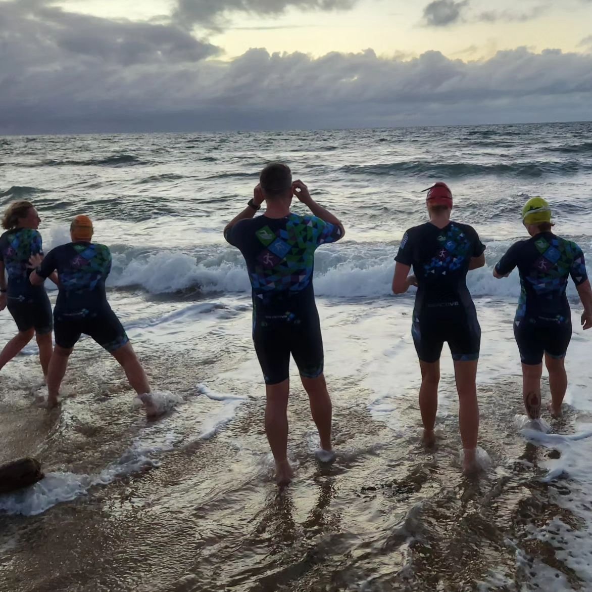 V8 Bricks! 
Time is running out for our Wednesday Ocean Swims!  We shortened the swim distance to practice entry and exits.  No matter the conditions (within reason) it's important to get in and experience it.  You never know what race day will throw