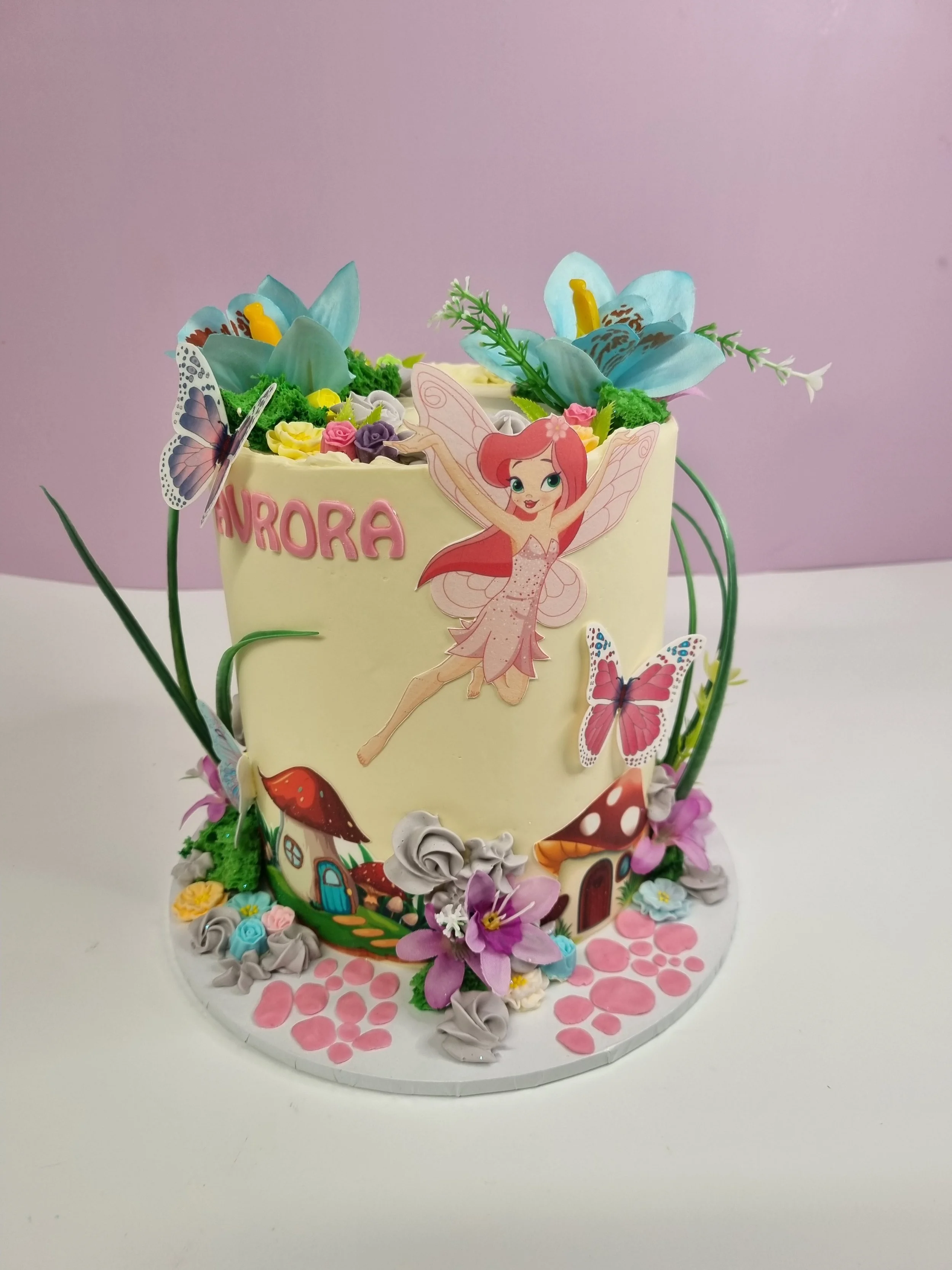 Fairy garden celebration cake