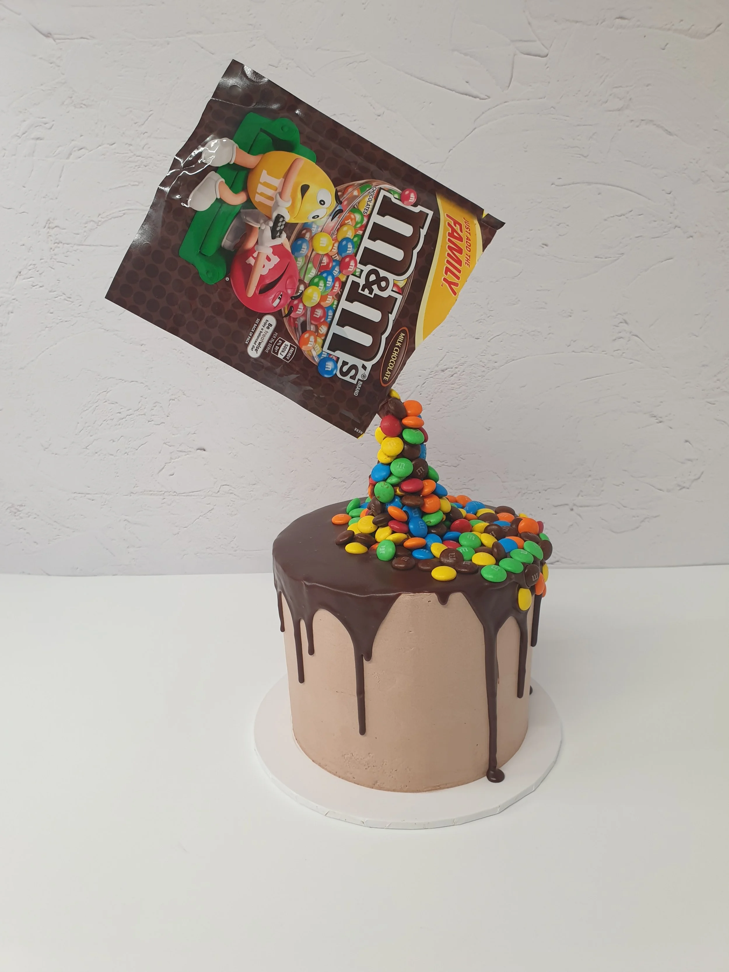 Gravity-Defying M&M Chocolate Drip Cake