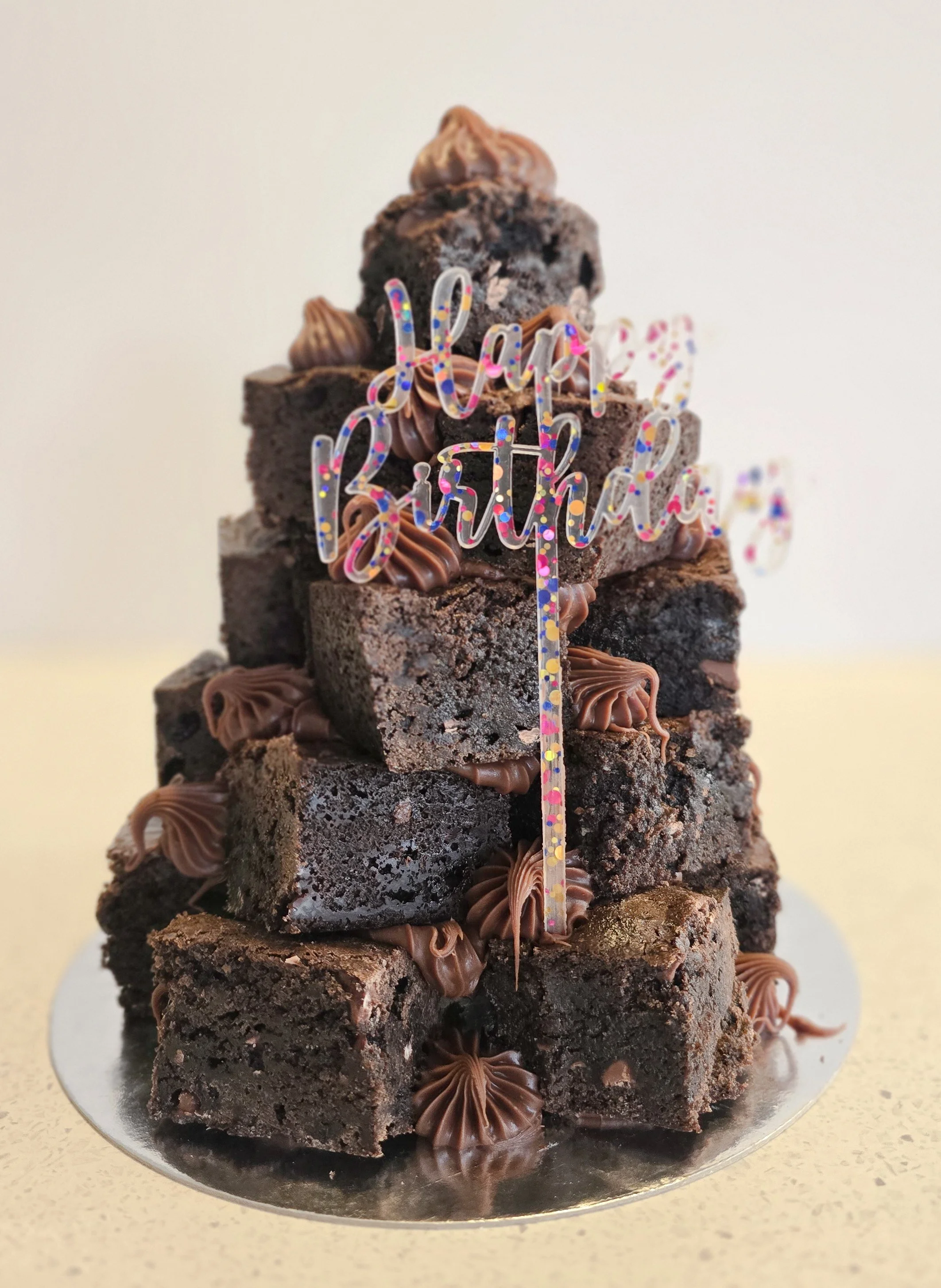 Brownie stack - the perfect celebration tower for a brownie lover