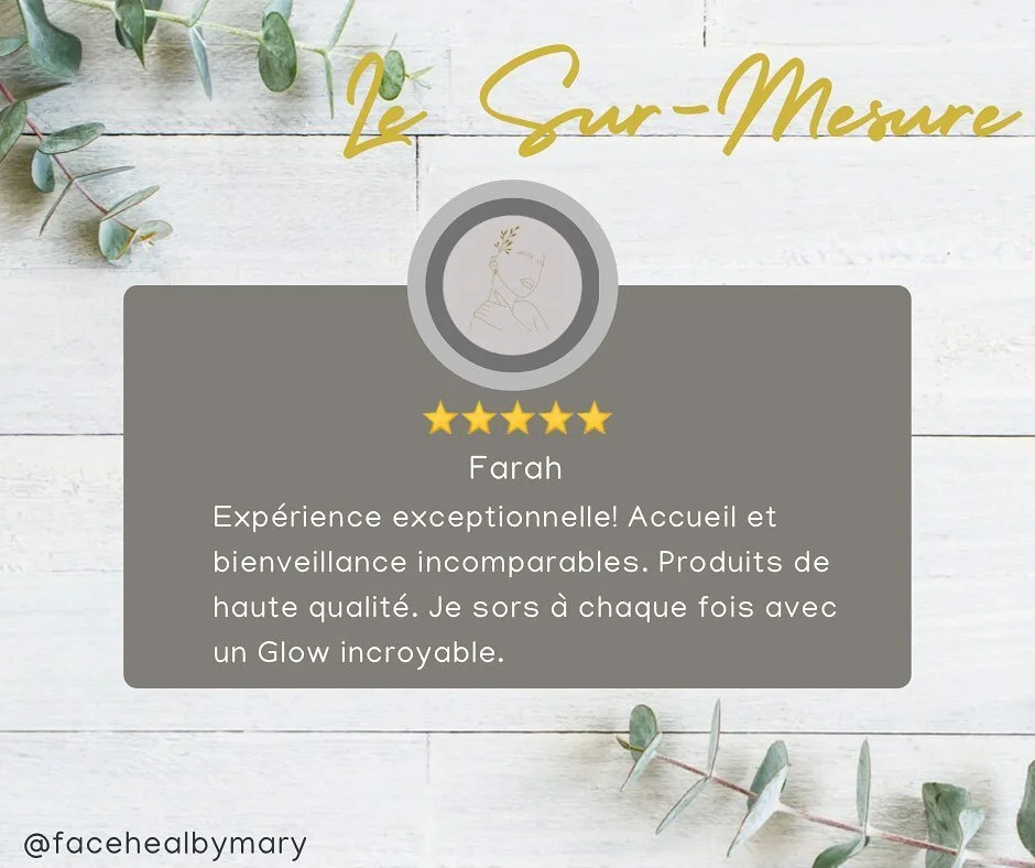 🤩 #lesurmesure #facialiste

EN: Exceptional experience! Incomparable welcoming and kindness. High quality products, I leave every time with an amazing Glow. 

@farahtabbara 🧡