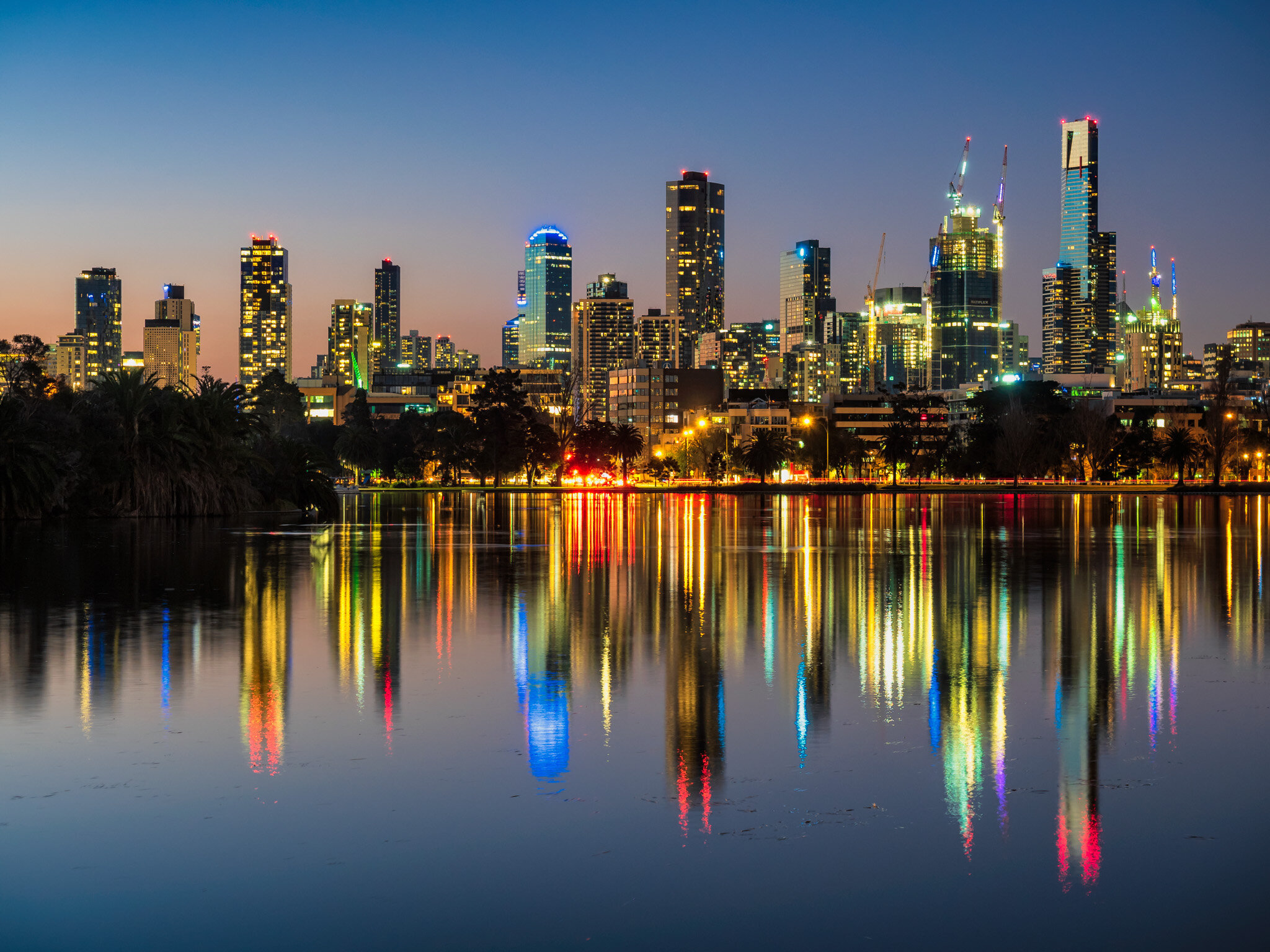 Melbourne Skyline At Night