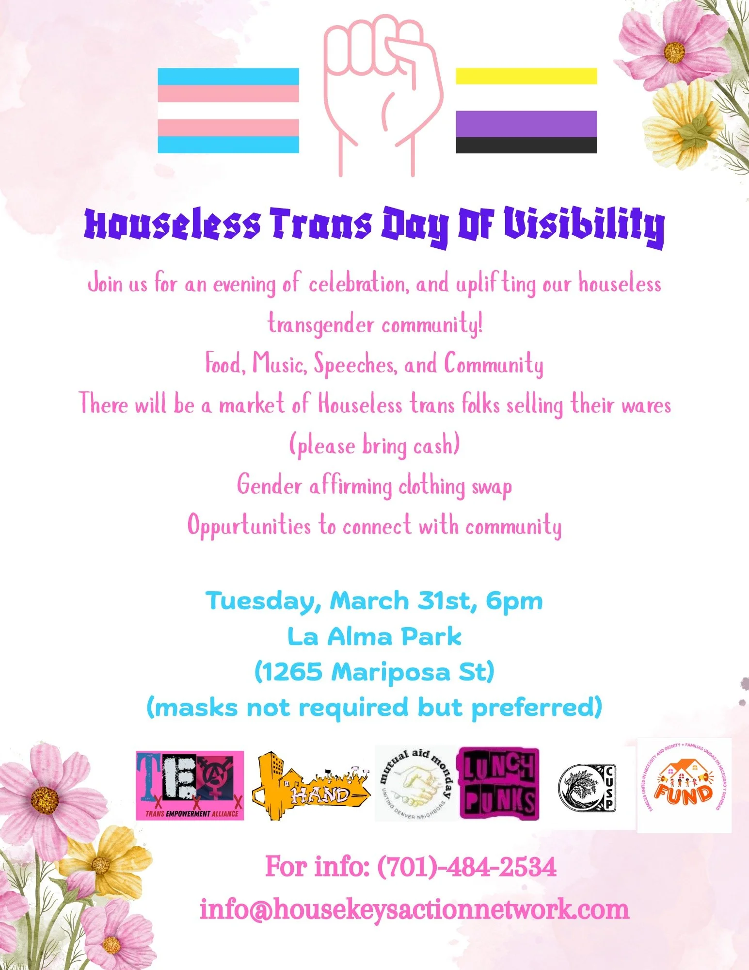 Houseless Trans Day of Visibility
