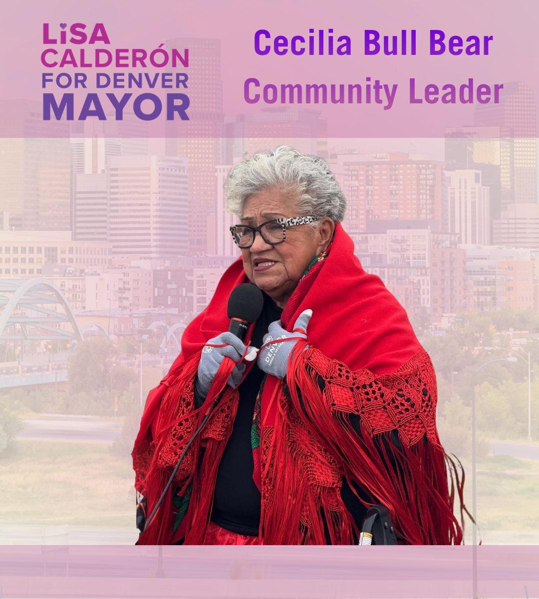 Lisa deeply cares about people. She helped me through a difficult time in my life and her support allowed me to heal and be the person I am today. Denver deserves a leader like her, that will serve the people and all our relatives.

I look forward to
