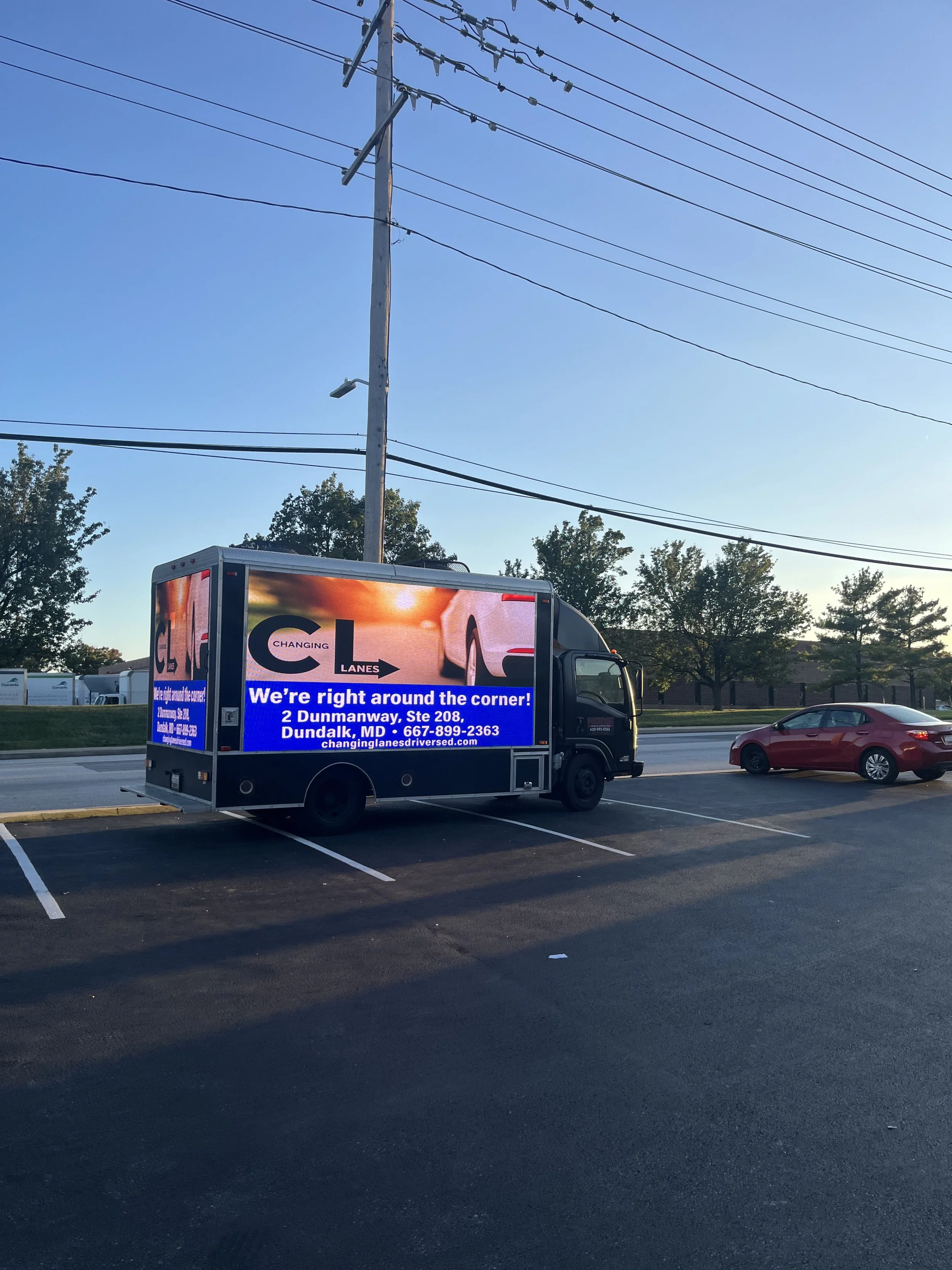 Changing Lanes Driving School Mobile Billboard in Dundalk, Maryland