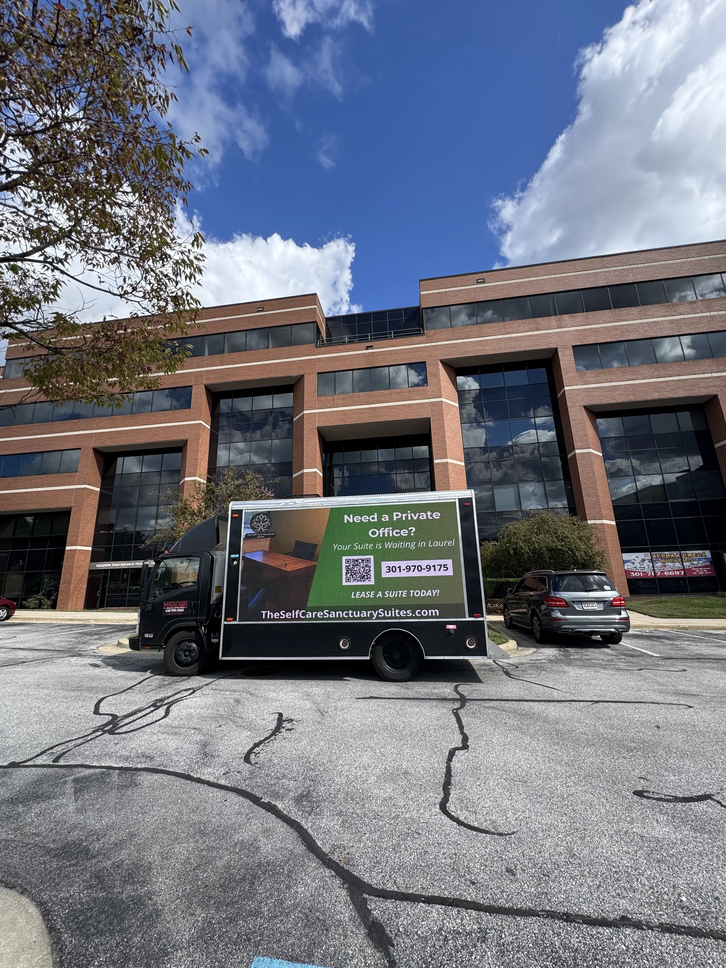 Selfcare Sanctuary Suites Mobile Billboard in Laurel, Maryland