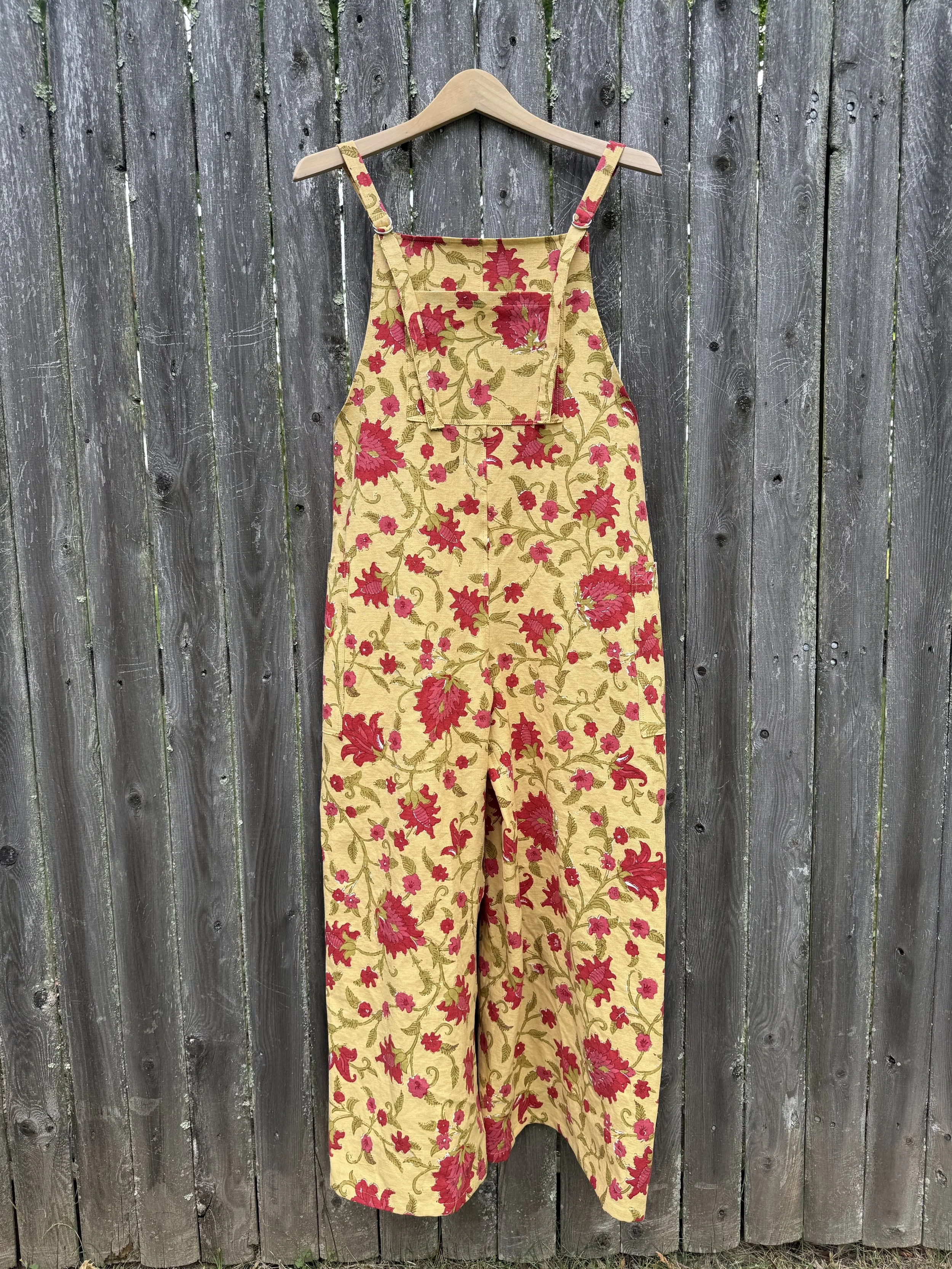 Yellow Floral Overalls (S)