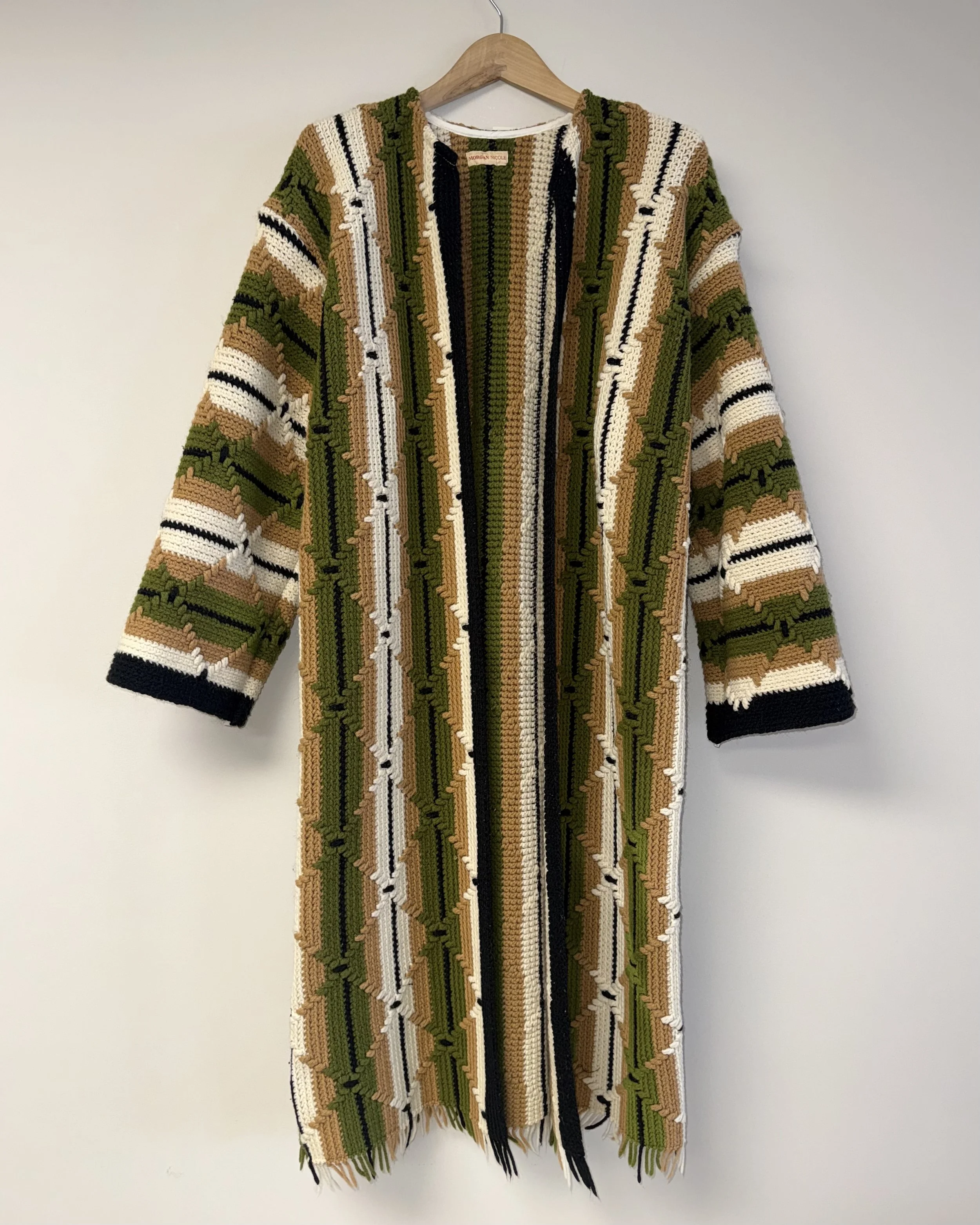 Green & Ivory Crochet Coat (M-XL)