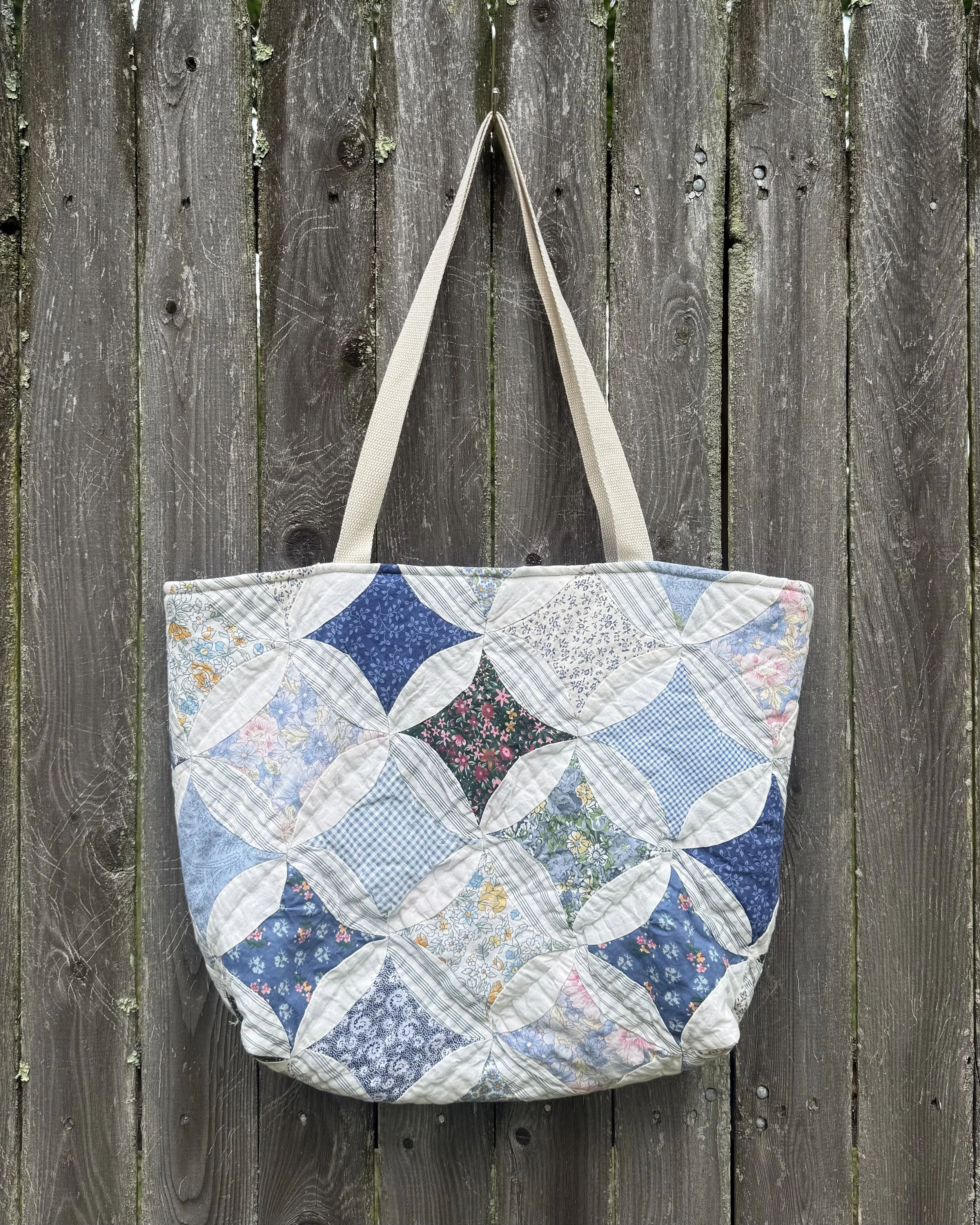 Blue & White Quilt Tote Bag