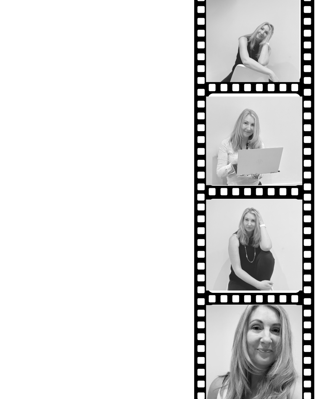 Photograph film of a blonde office worker