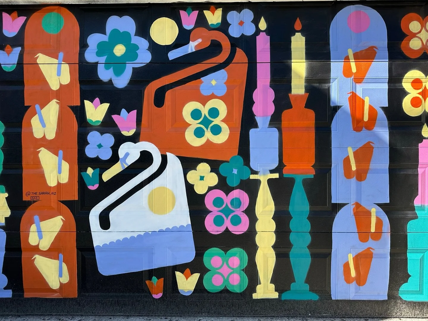 Spray-painted Mural created for @kj.bit in Little Italy&rsquo;s BoxCar Social Laneway near College &amp; Markham.
👀
👃🏽
👄
Thank you to my mural buddy @chelsvcreates for this collaborative artwork.

&bull; @boxcar_social 
&bull; @space.asterisk 
&b