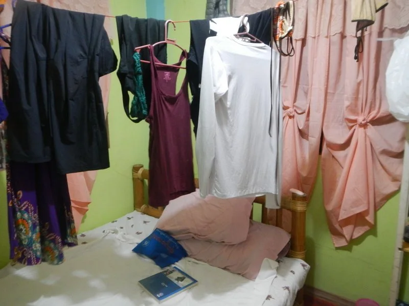 My room (don't mind the laundry drying)