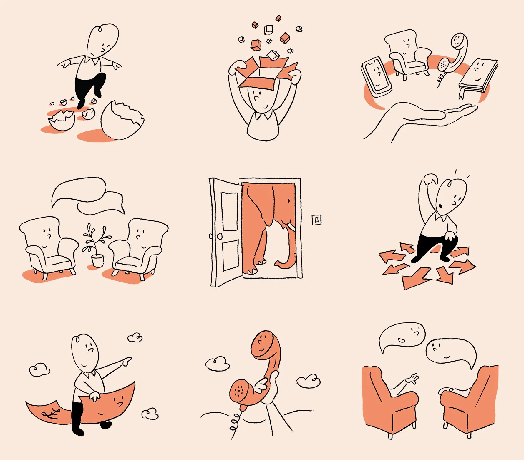 SUICIDE & CO.   Brand illustrations for a charity