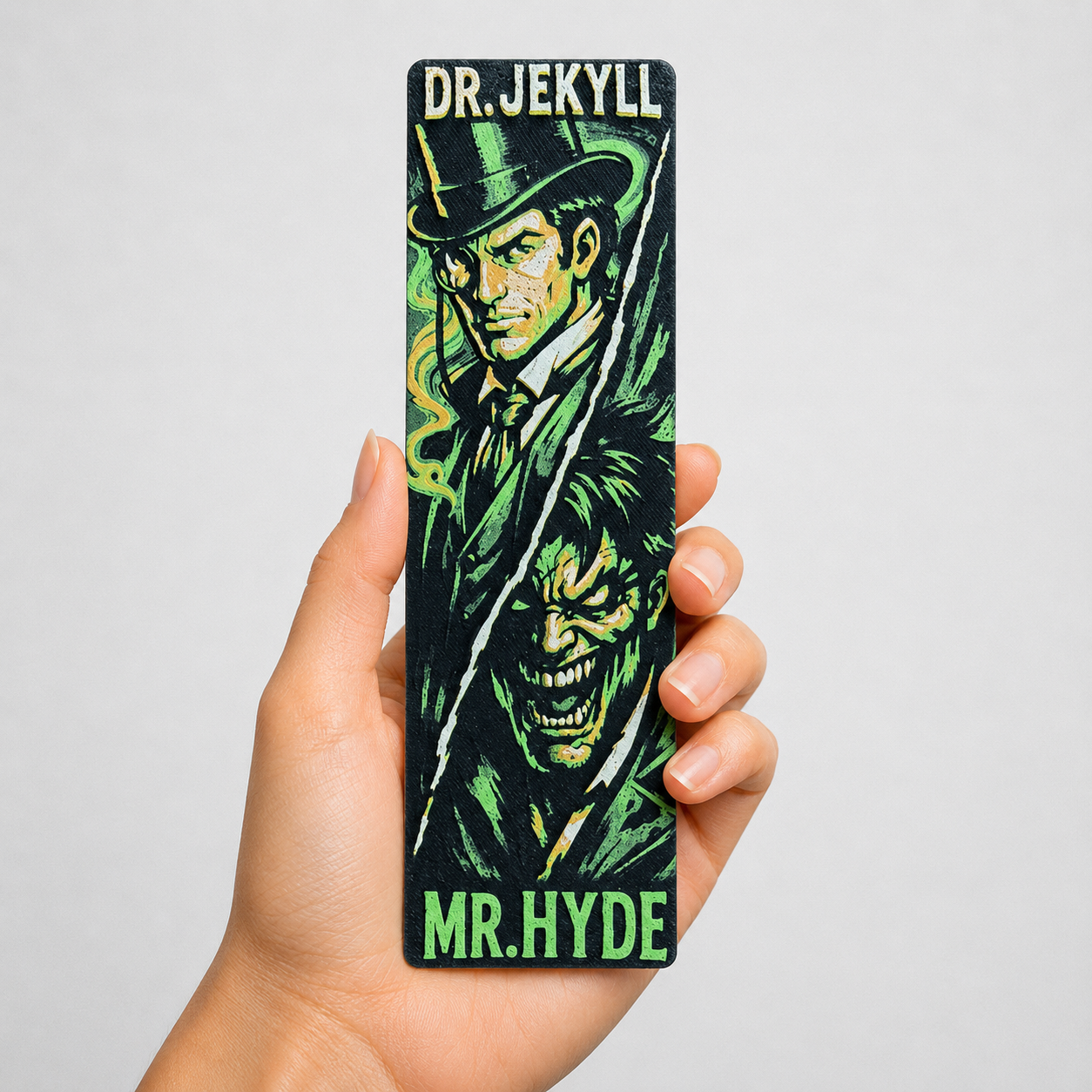 3D Printed Dr Jekyll and Mr Hyde Bookmark