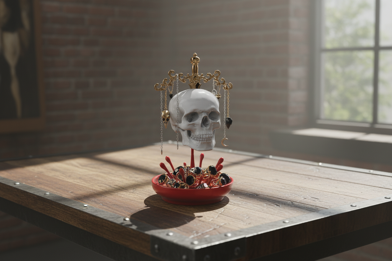 Gothic Skull Jewelry Holder - STL