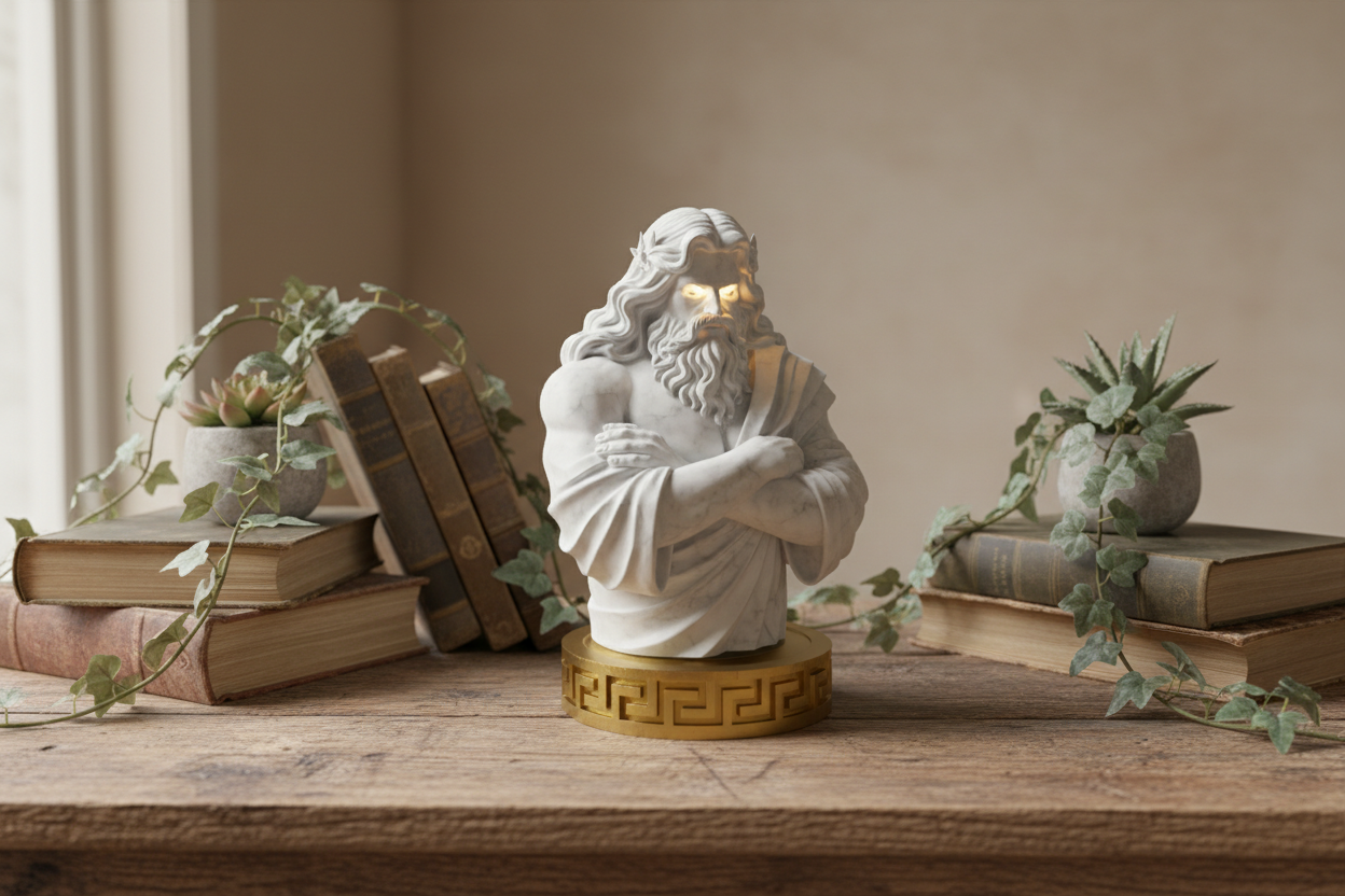 Zeus Marble Bust Desktop Lamp 3D Print