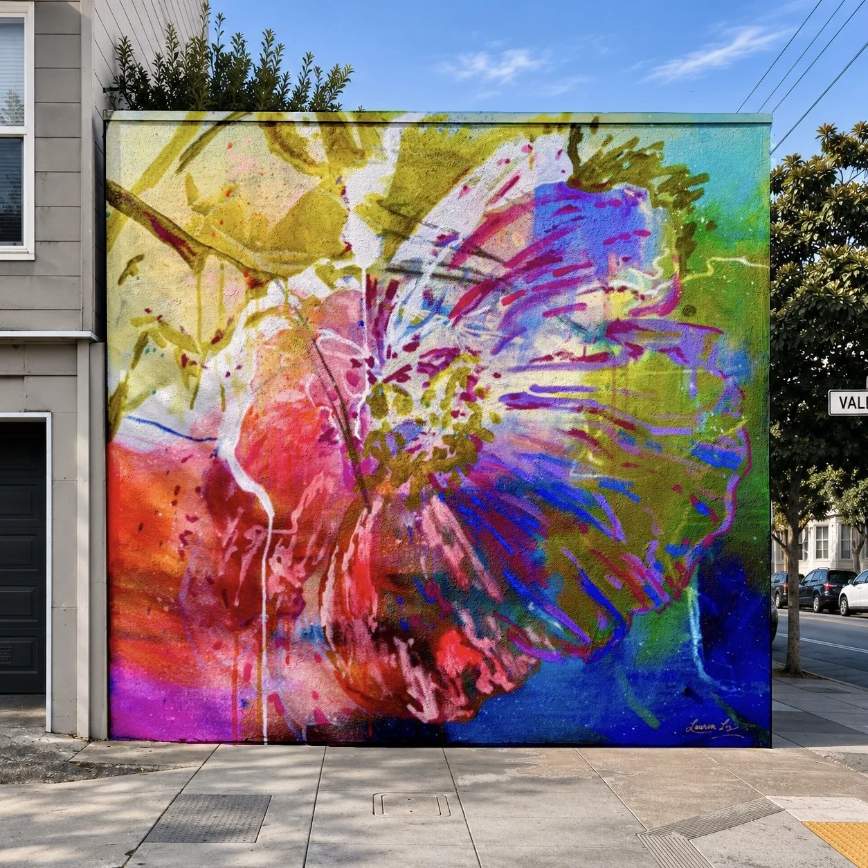 Floral Vinyl Mural by Lauren Liz