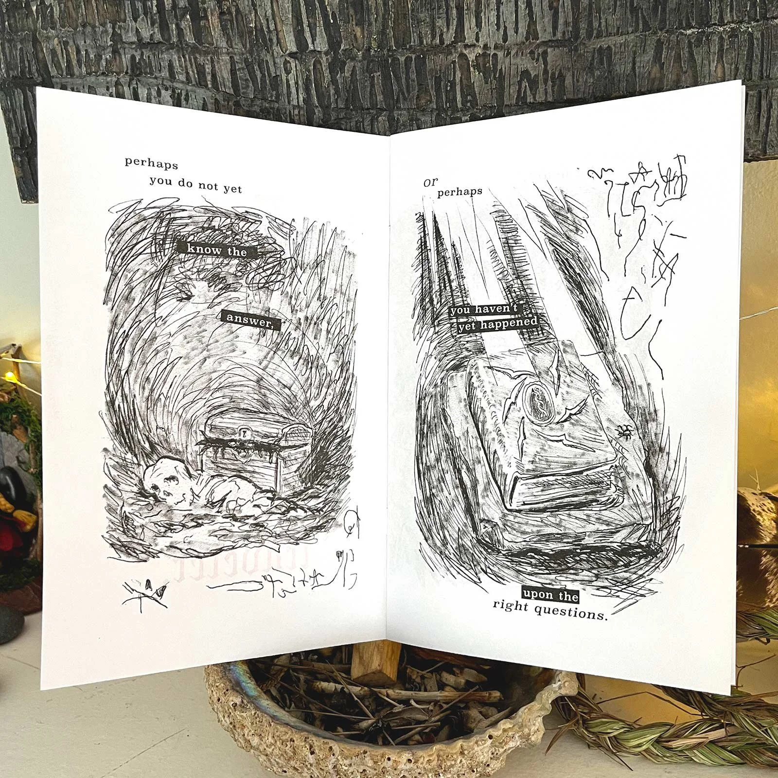 Excerpt from risograph printed "DEAR TRAVELER," booklet zine.