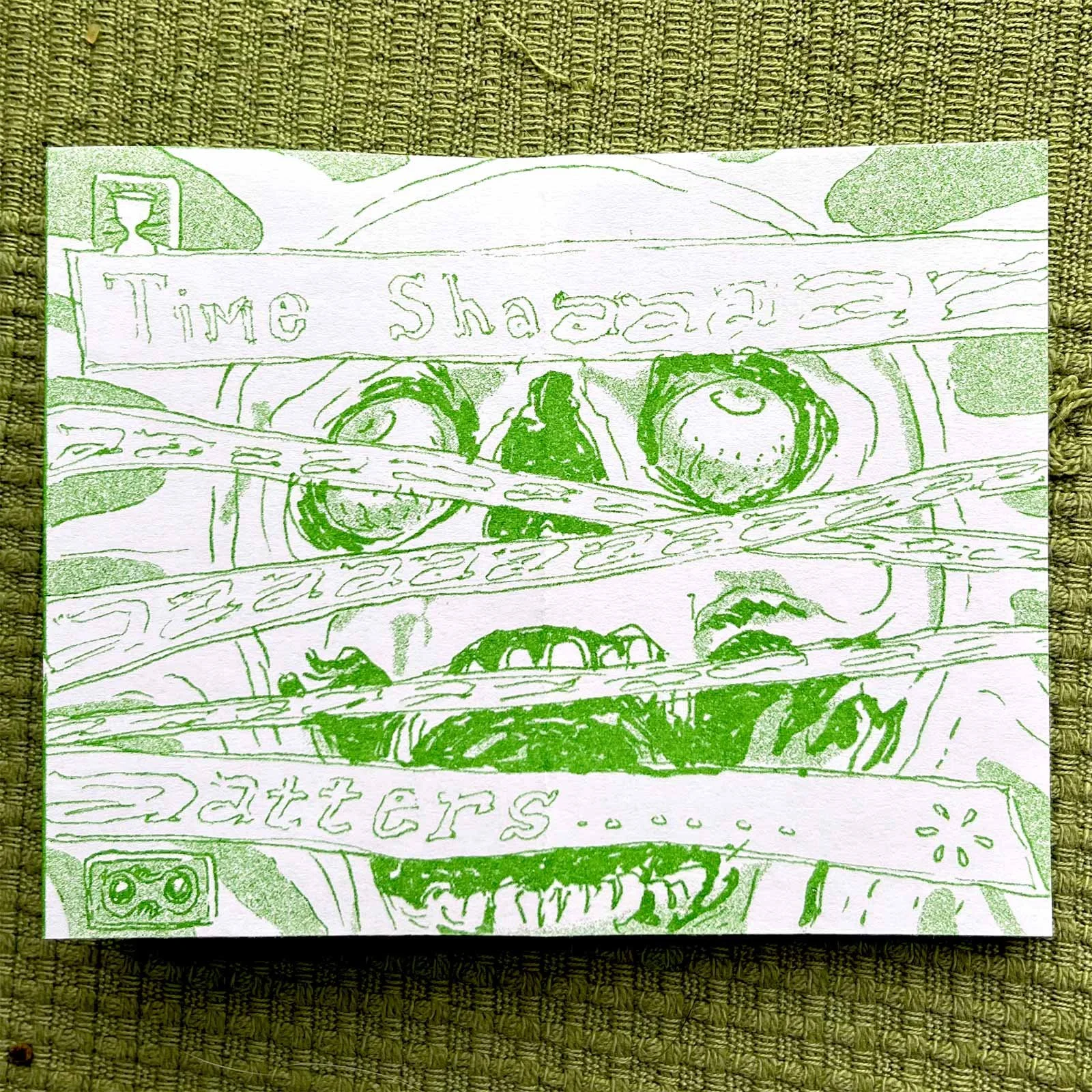 Excerpt from risograph printed edition of "SNAIL MAGIC" mini zine.