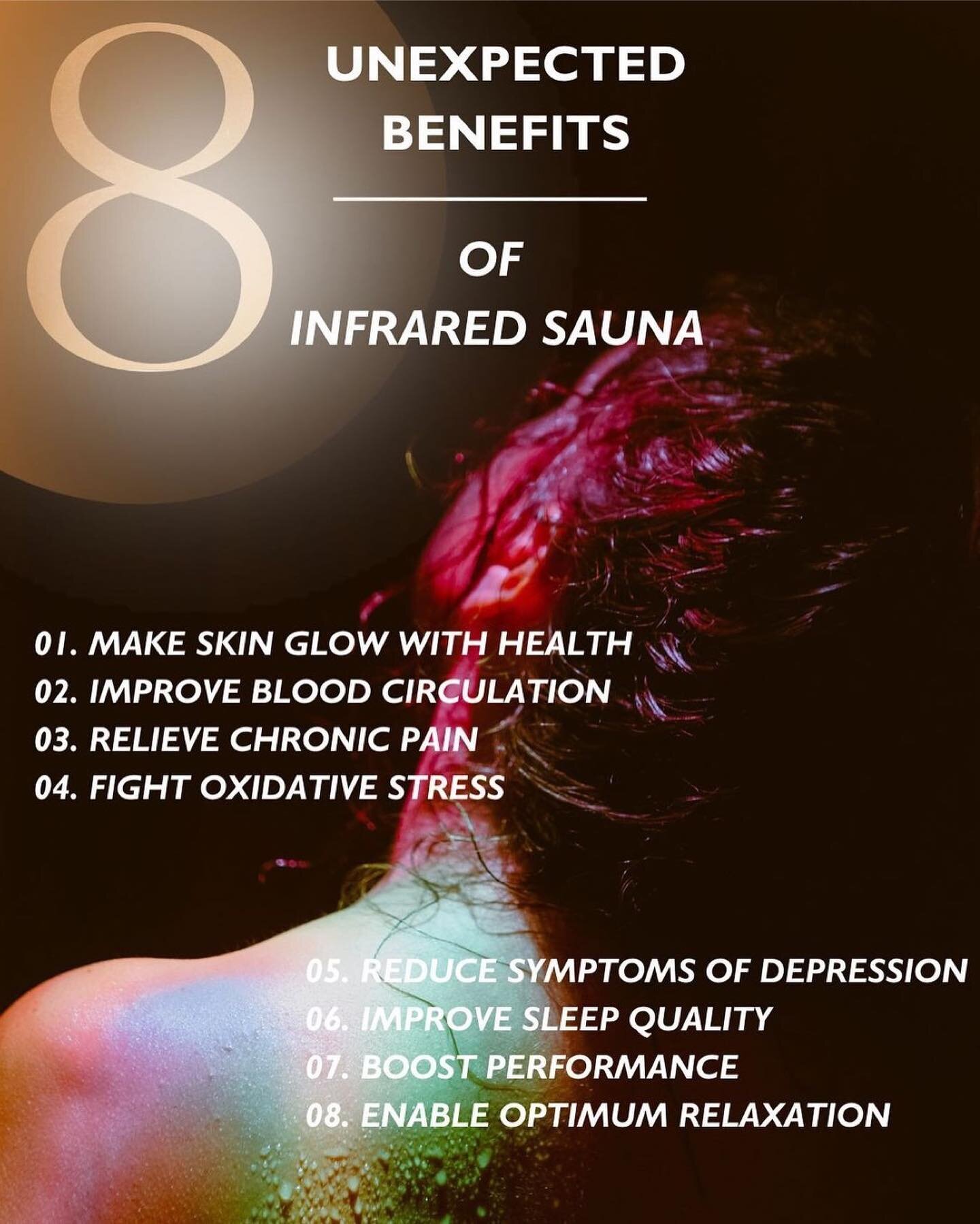Why is infrared sauna sweat different? ❤️&zwj;🔥

Experience a deeper level of detoxification with infrared sauna therapy. Unlike traditional saunas, infrared saunas use infrared light to generate dry heat. This type of heat therapy warms your body t