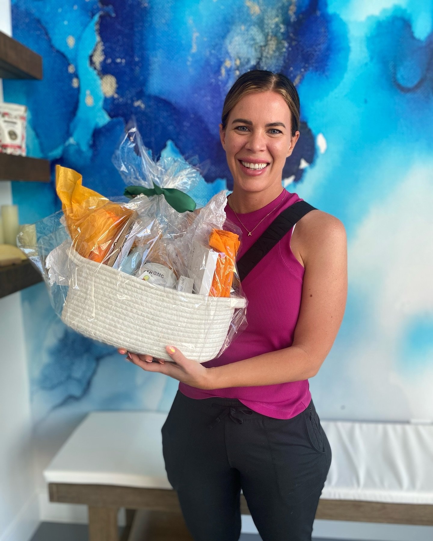 This beautiful Mama picked up her gift basket today! Congratulations on winning our Ultimate Mother&rsquo;s Day Giveaway, @higgs2121 - we can&rsquo;t wait to spoil and pamper you! @modern.medspa @otfsojo @lifeaveda @radiantwaxing_utah @primeivthedist