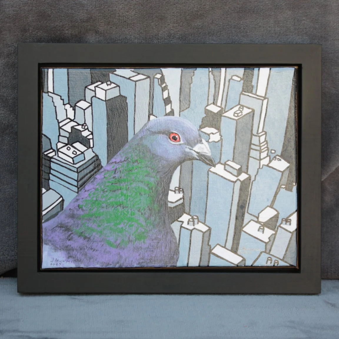 "City Pigeon" - 8x10 acrylics on stretched canvas