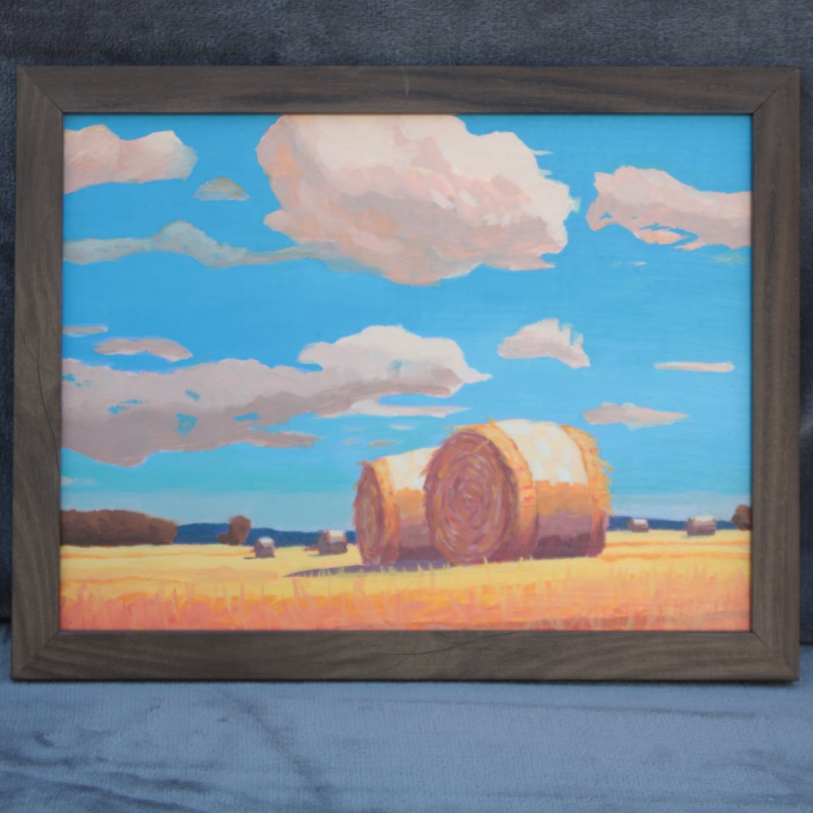 "Hay Bales" - 9x11 oils on canvas board