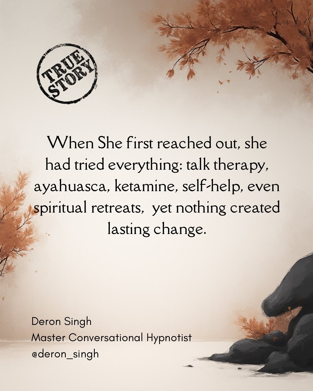 She had tried everything.
Therapy. Plant medicine. Ketamine. Retreats.
Still&hellip; nothing ever lasted.

Years of abuse left her feeling broken &hellip;always drawn to emotionally unavailable partners, always questioning her worth.

Until she stopp