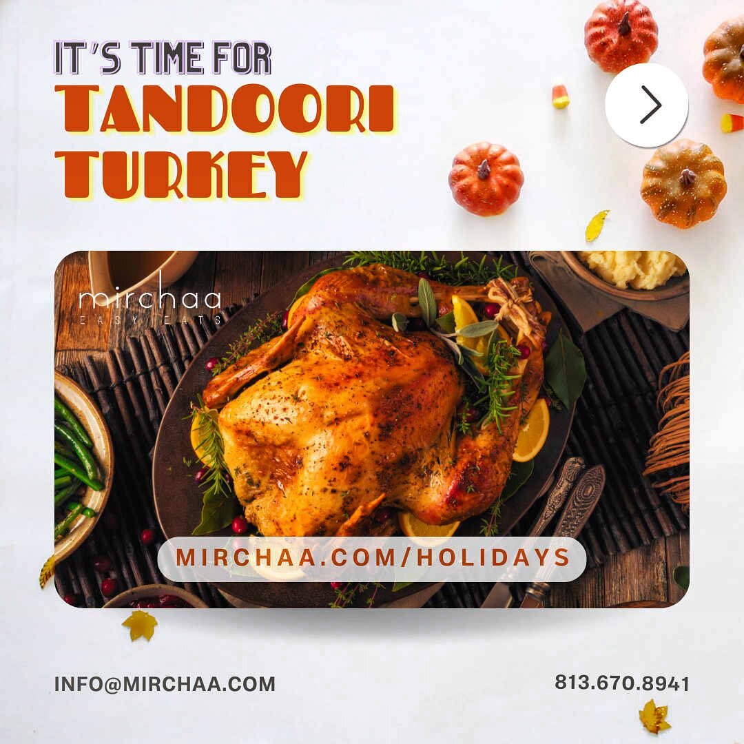 This Thanksgiving, enjoy delicious feasts with our house special Tandoori Turkey or Tandoori Roasted Whole Chicken with handcrafted sides delivered hot to your doorstep. Our menu options include everything to brighten your table so you can focus on w