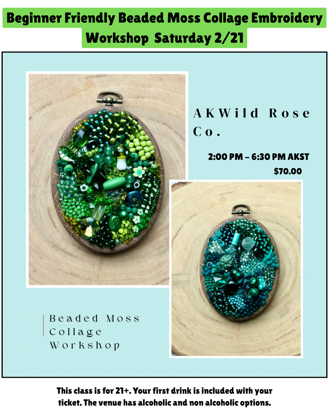 Beginner Friendly Moss Embroidery Workshop