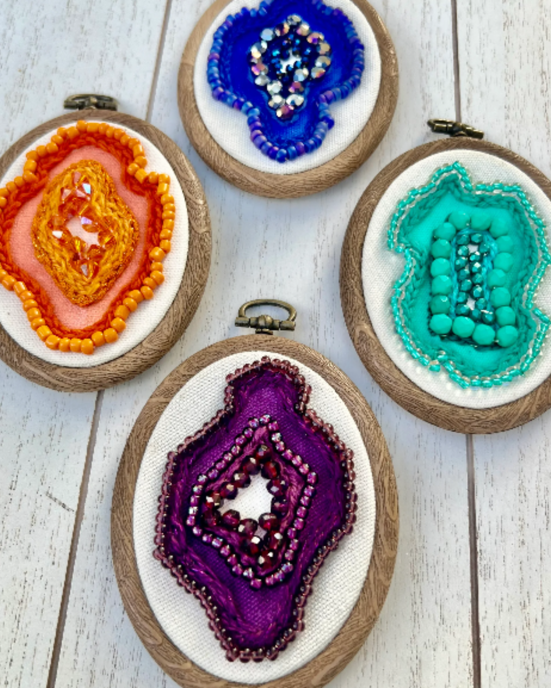 Beaded Agate Slice Embroidery Workshop