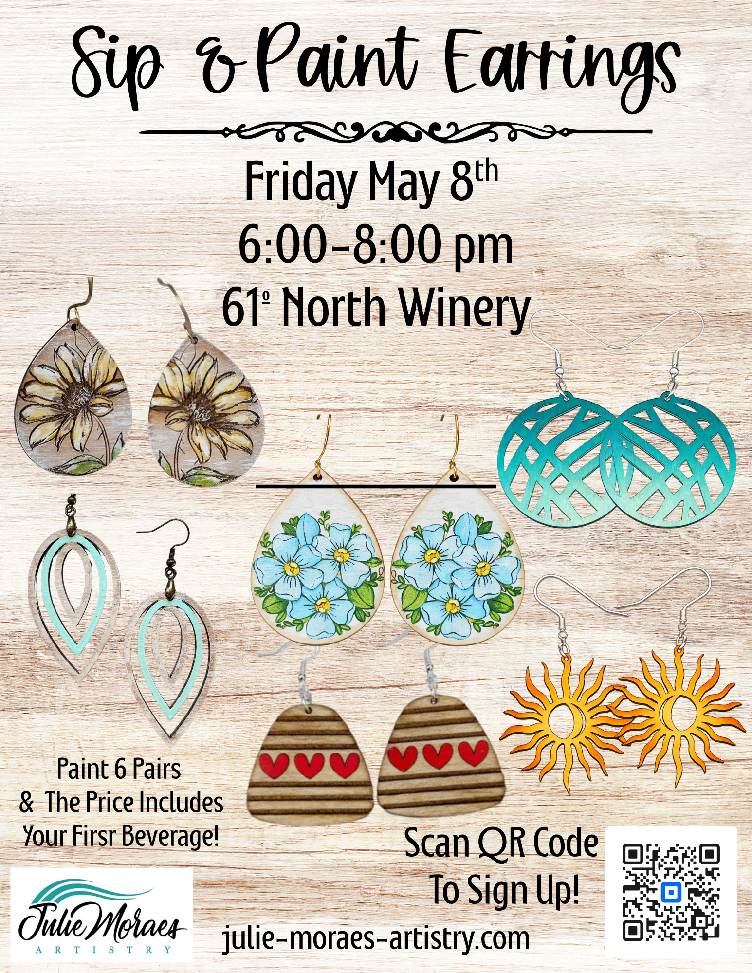 Sip &amp; Paint Earrings