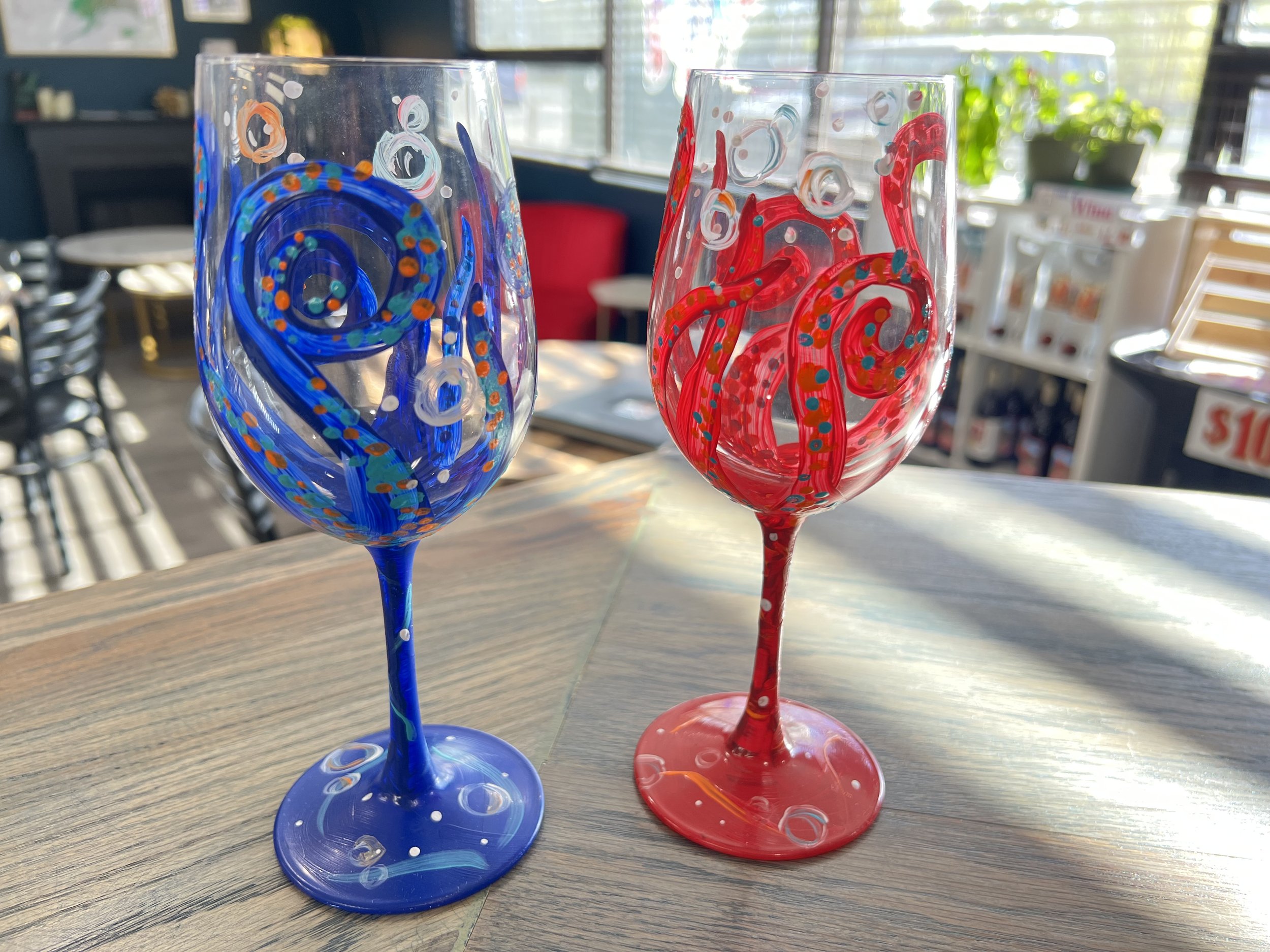 Bubbles! Paint wine glasses (2)