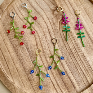 Beaded Botanical Earrings