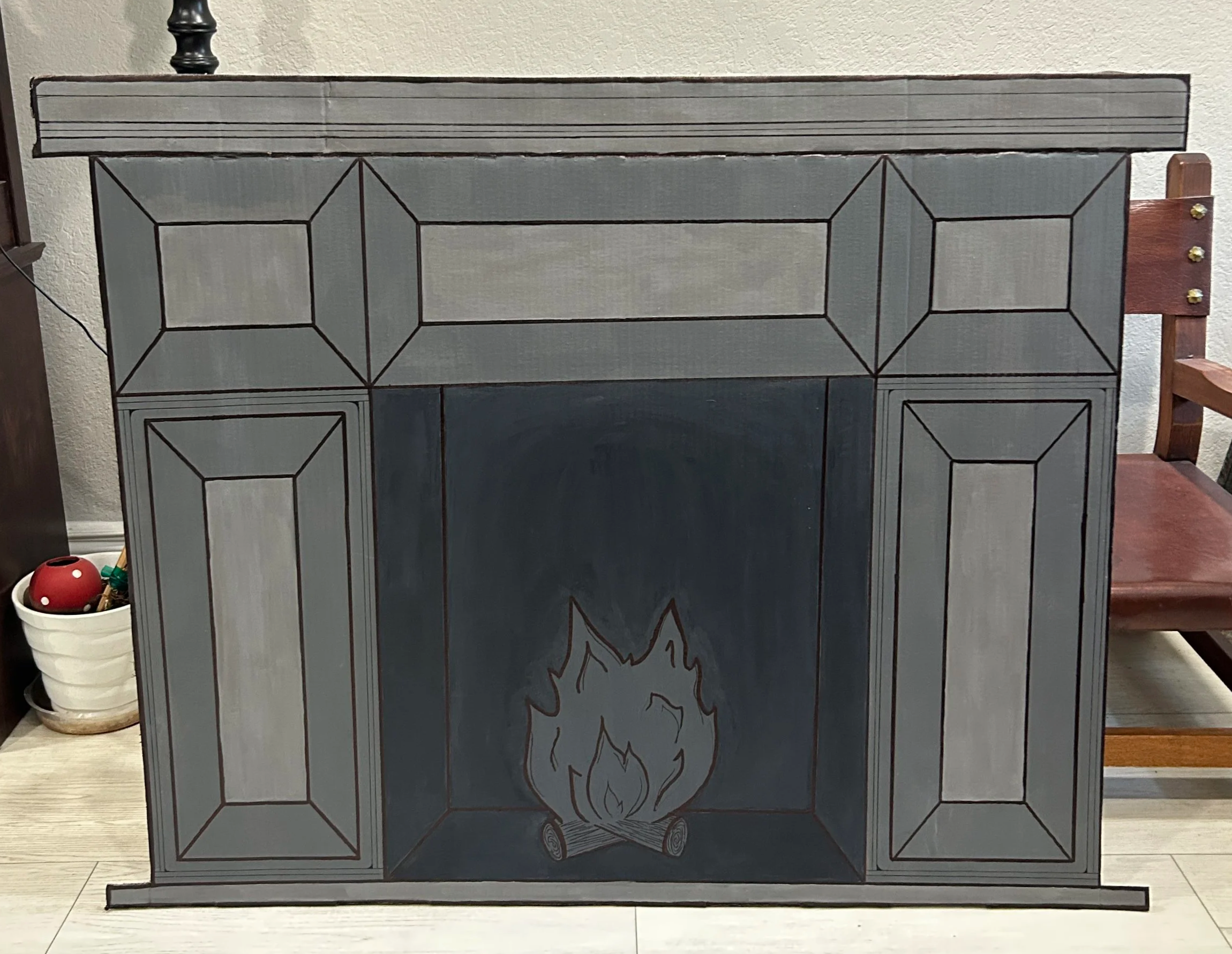 Annie Jr Cardboard Fireplace