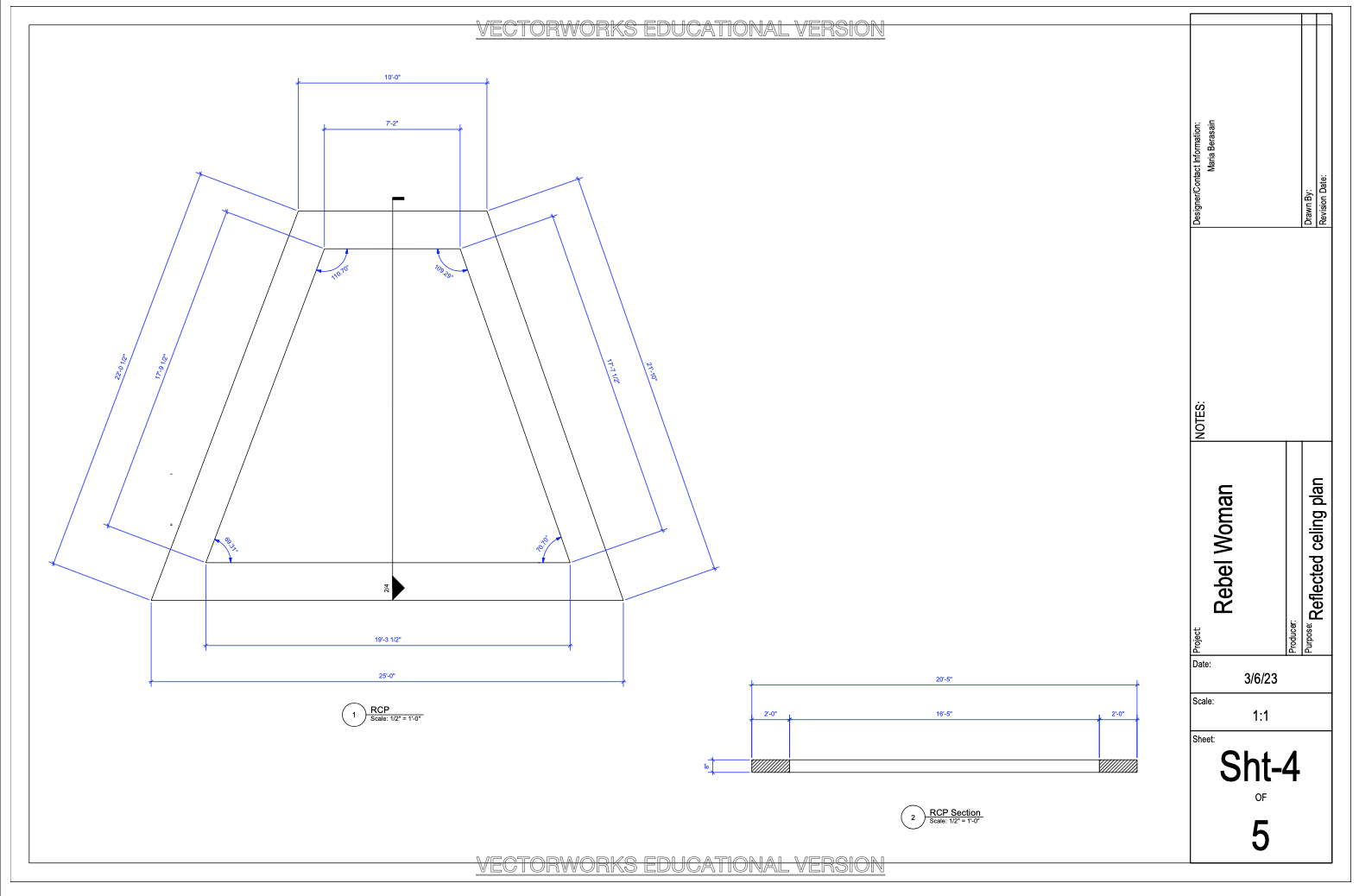 Rebel Woman Reflected Ceiling Plan