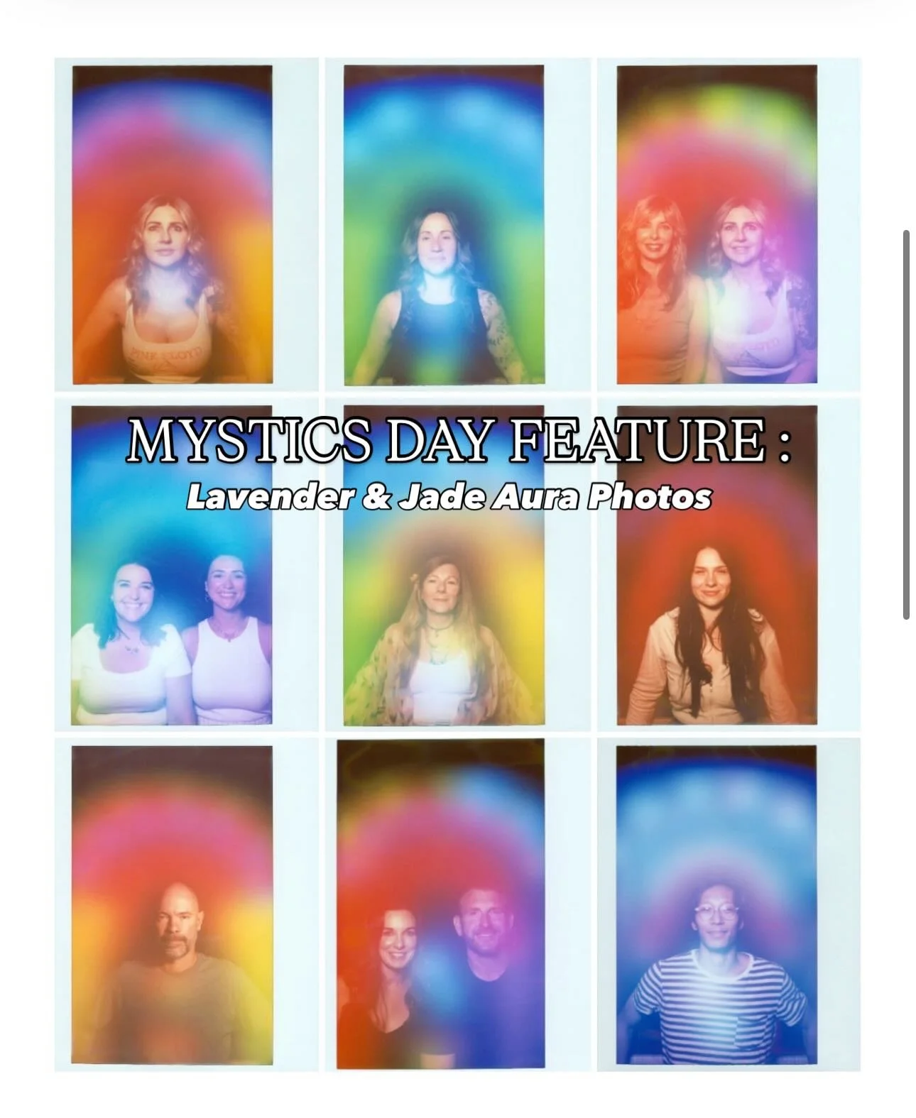 Today&rsquo;s feature for Mysitics Day this Sunday at NoteToSelf Wellness is @lavenderjadehealing 🌈💫📸

Aura photo with reading: 15 minutes $60&nbsp;

Step into our traveling Photo Booth and experience a glimpse of your energy! Using a specialized 