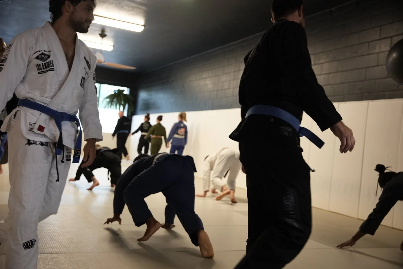 members doing warm ups
