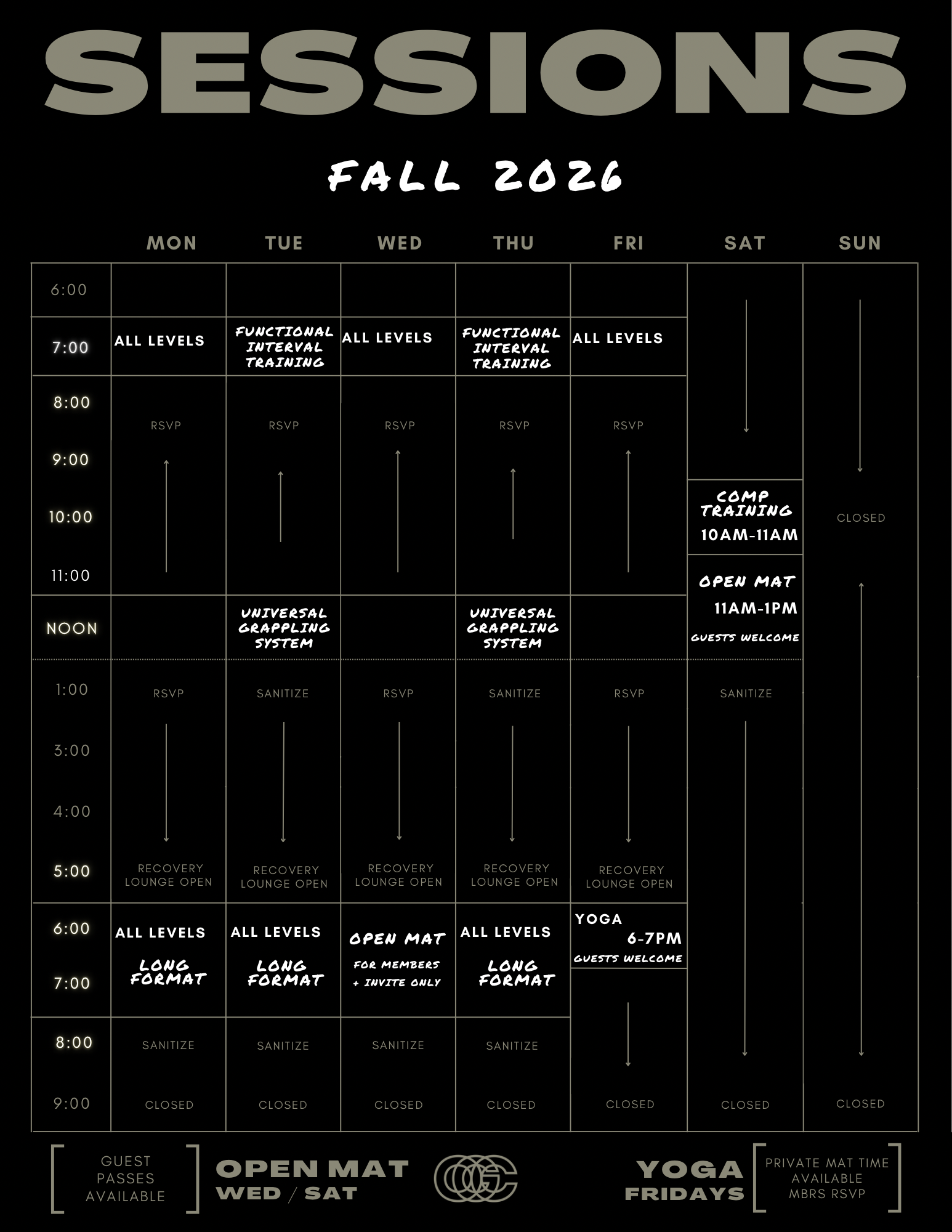 Fall Schedule