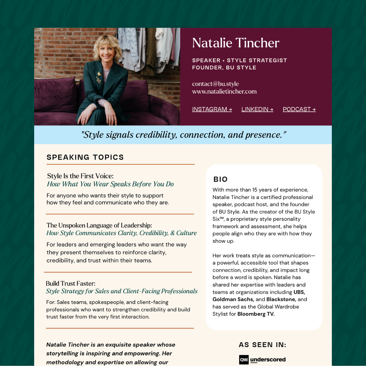 Thumbnail for Natalie's speaker sheet