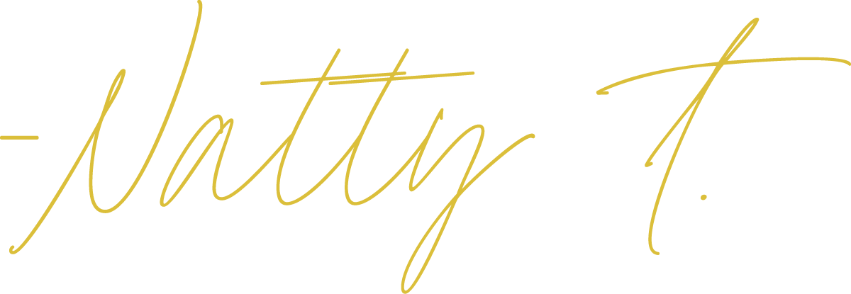 Yellow "Natty T." cursive signature