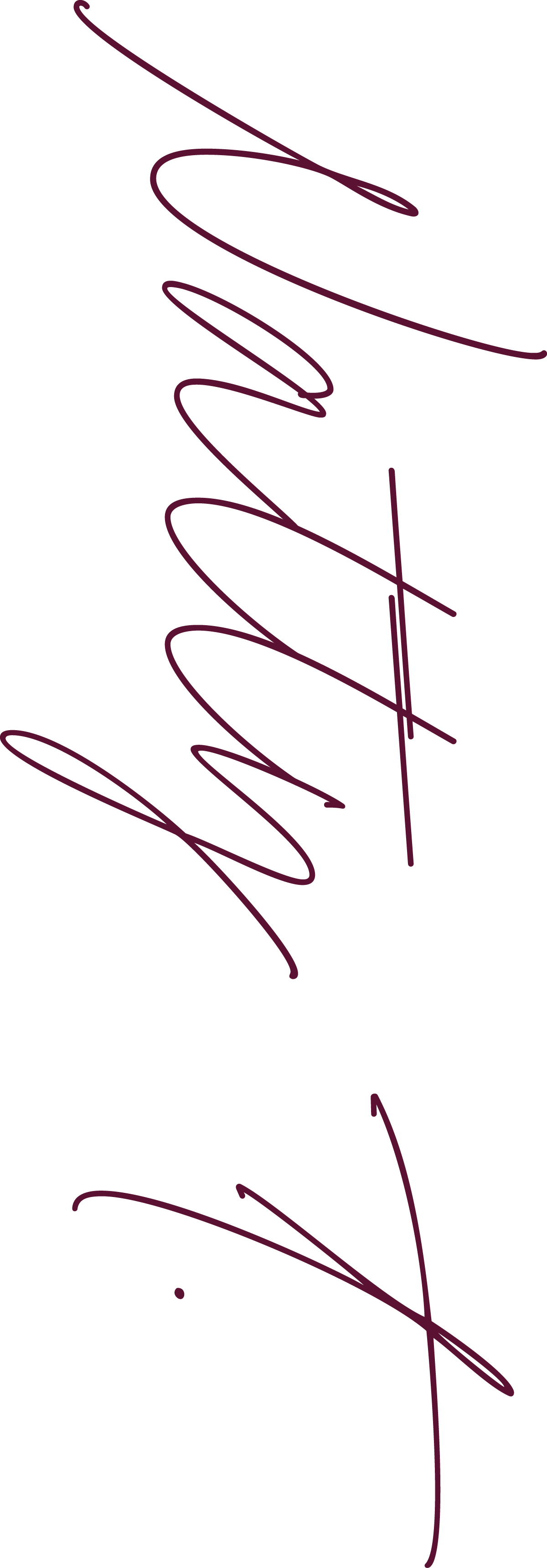 Burgundy "Natty T." cursive signature